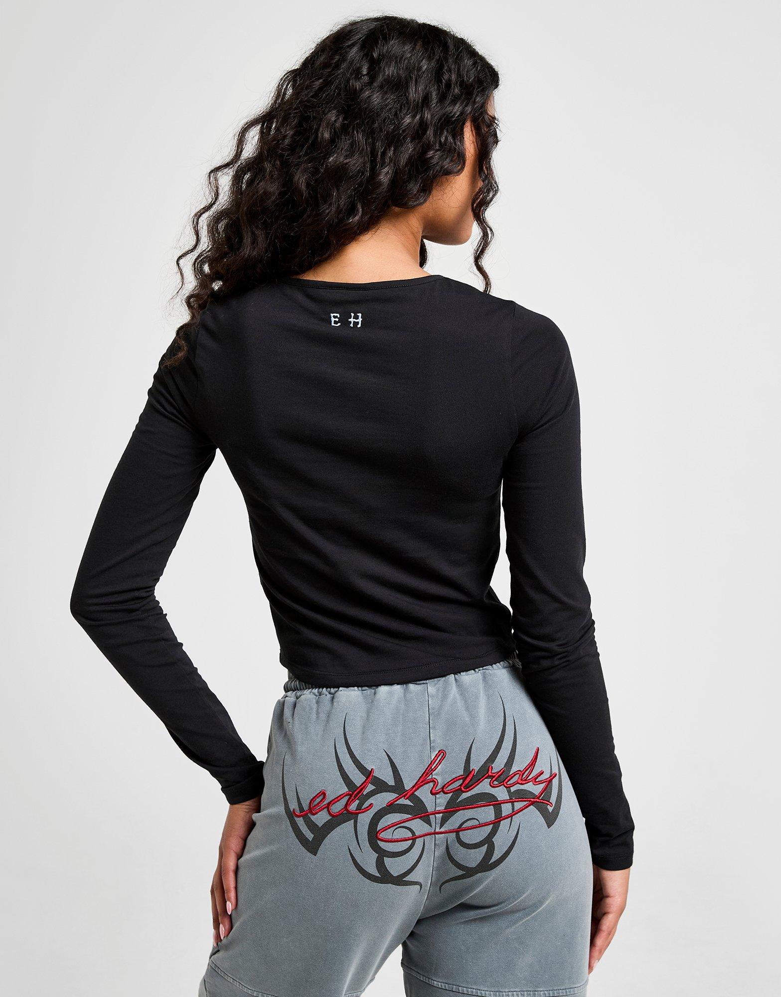 Ed Hardy Heart Cross Long Sleeve T-Shirt