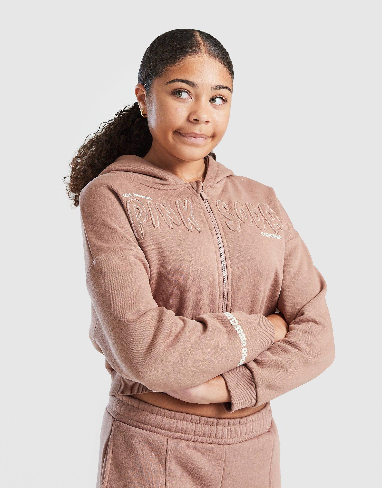 Pink Soda Sport Girls' Sage Crop Full Zip Hoodie Junior