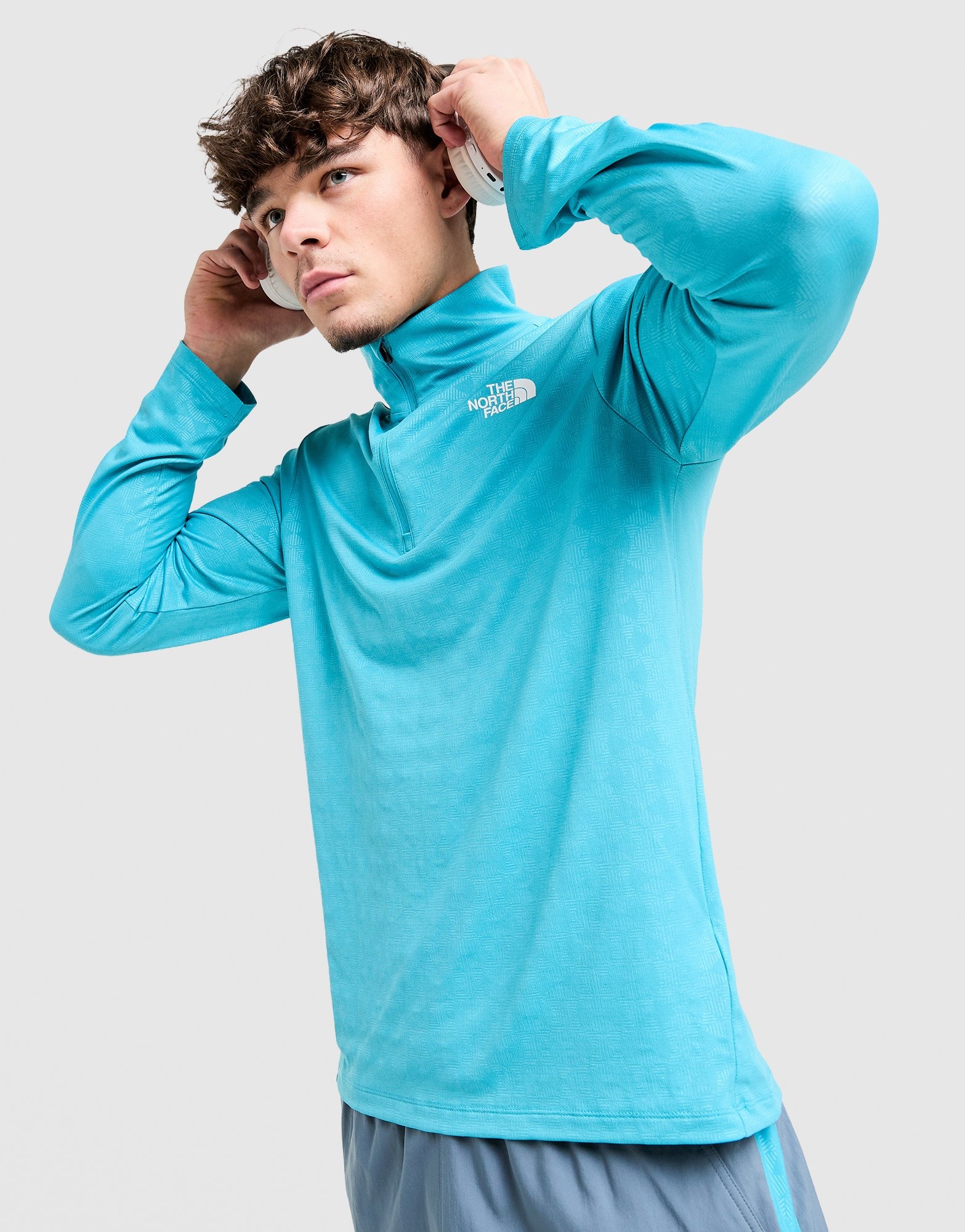 Grey The North Face 24/7 Emboss 1/4 Zip Top - JD Sports Global