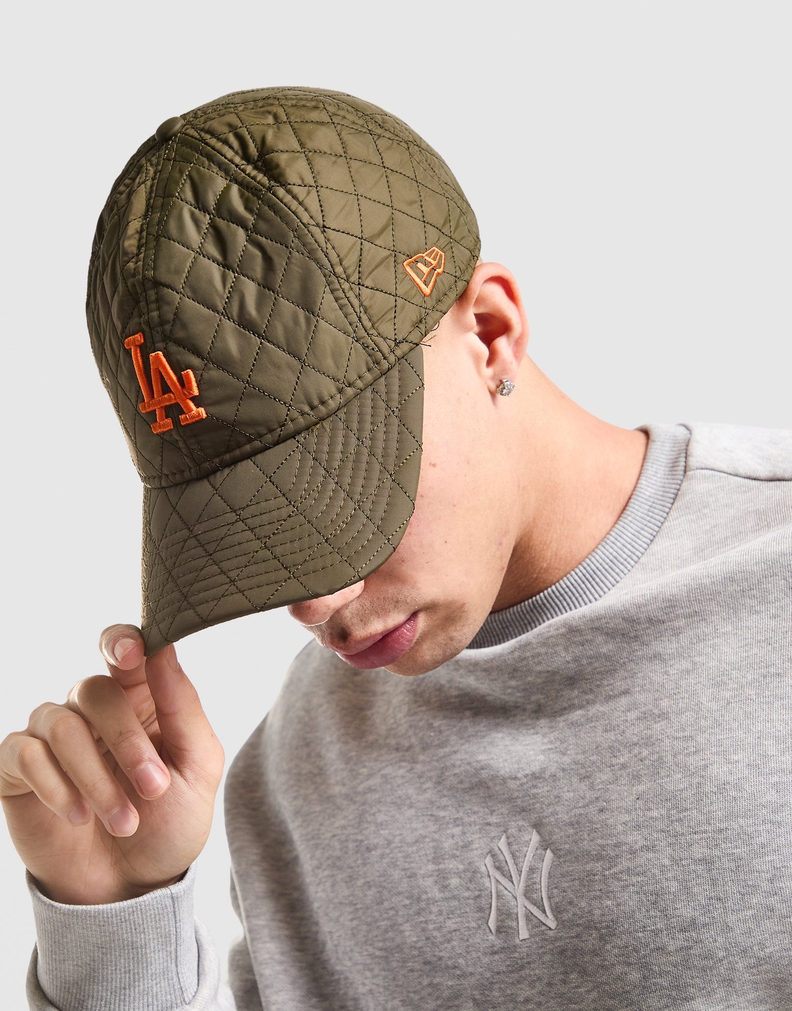 Casquette courbée verte ajustable 9FORTY Essential Melton Wool Los Angeles Dodgers MLB New Era