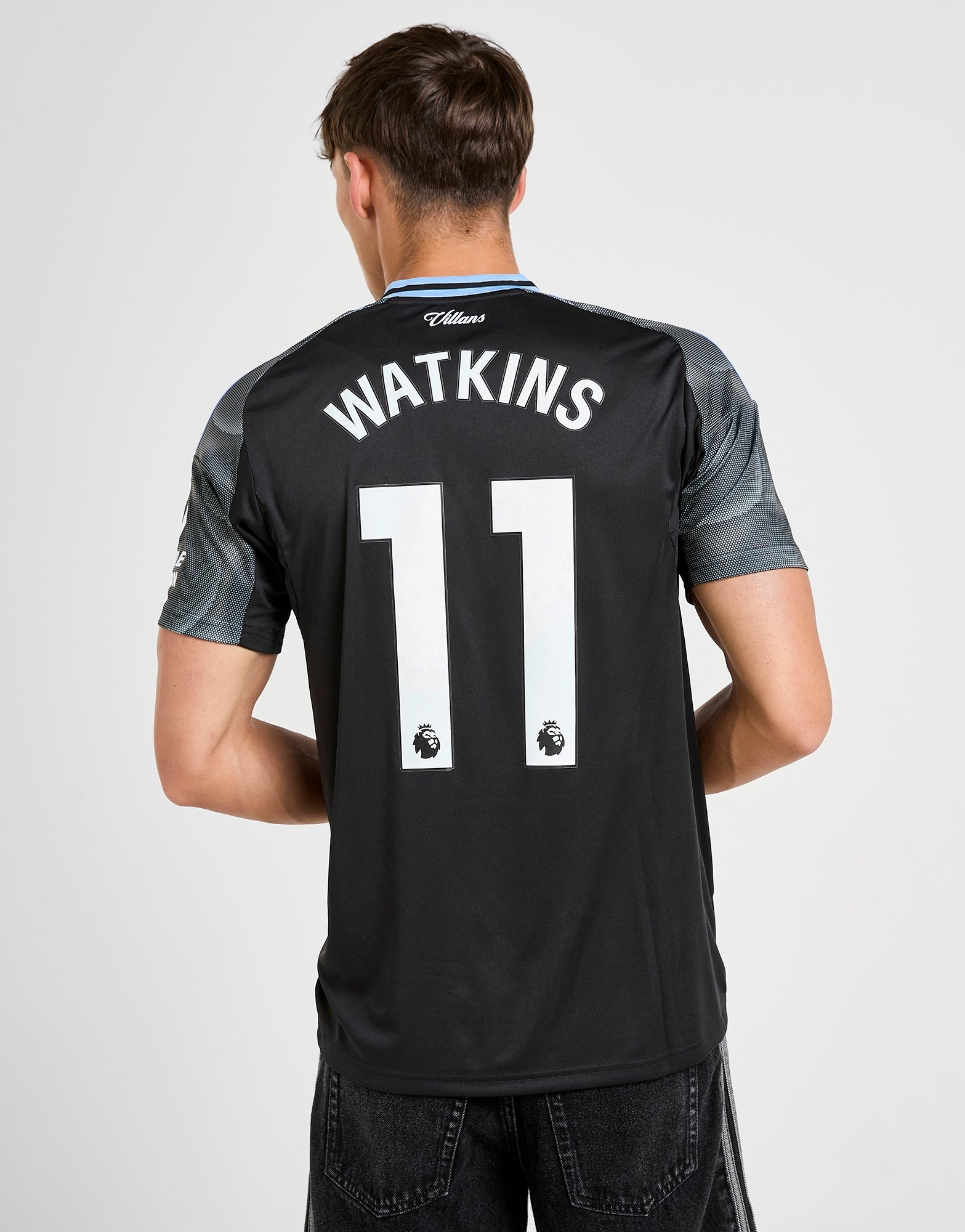 Black adidas Aston Villa FC 2025/26 Watkins Away Shirt - JD Sports