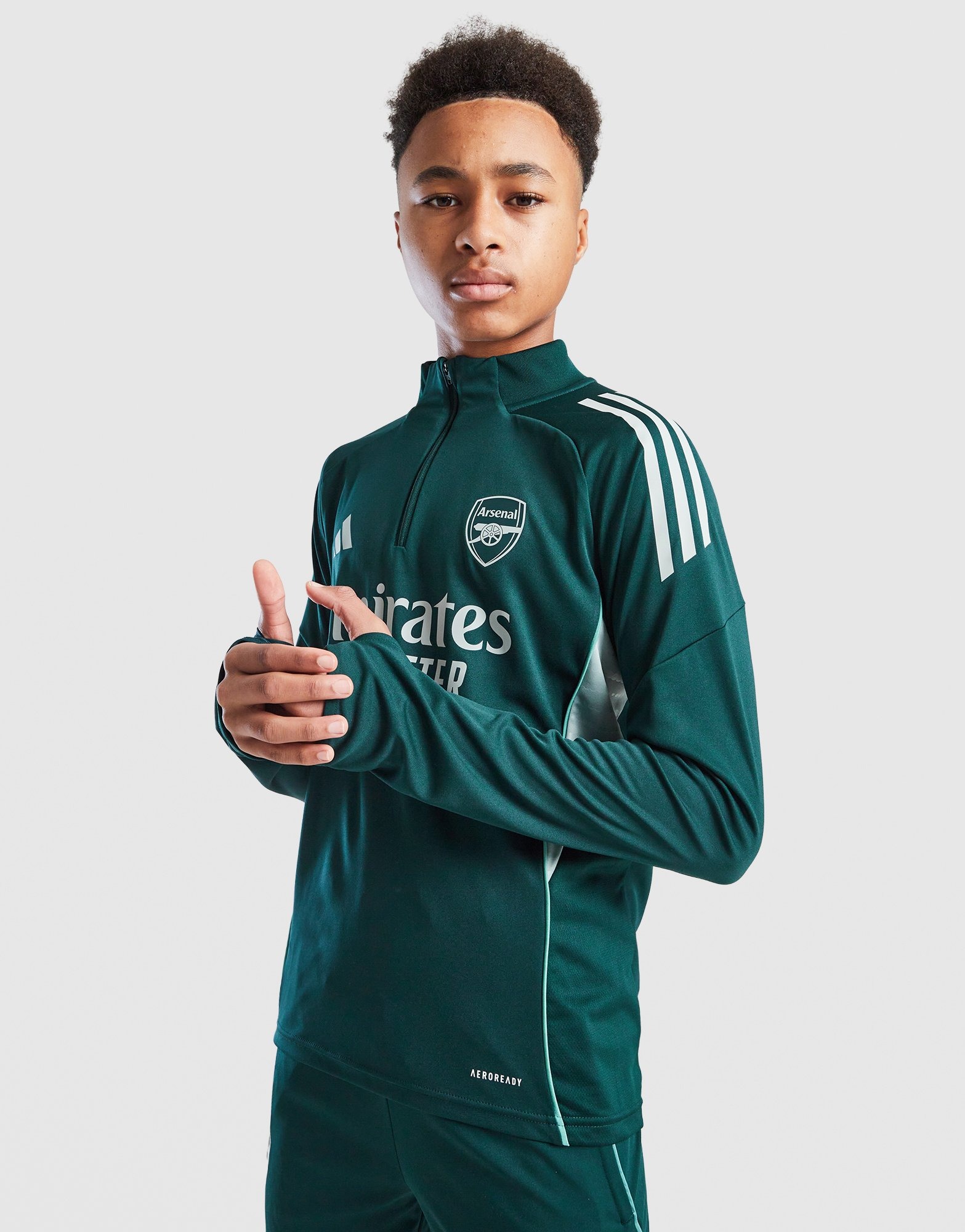 Green adidas Arsenal FC 1/4 Zip Training Top Junior - JD Sports Global