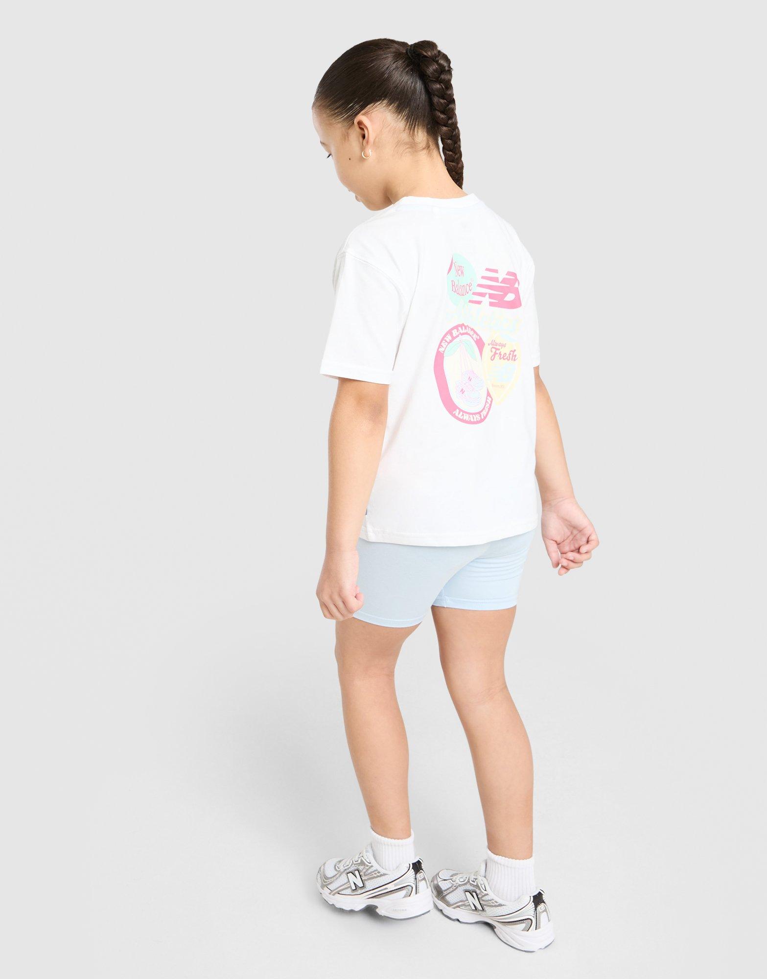 New Balance Girls' Sticker T-Shirt/Shorts Set Children