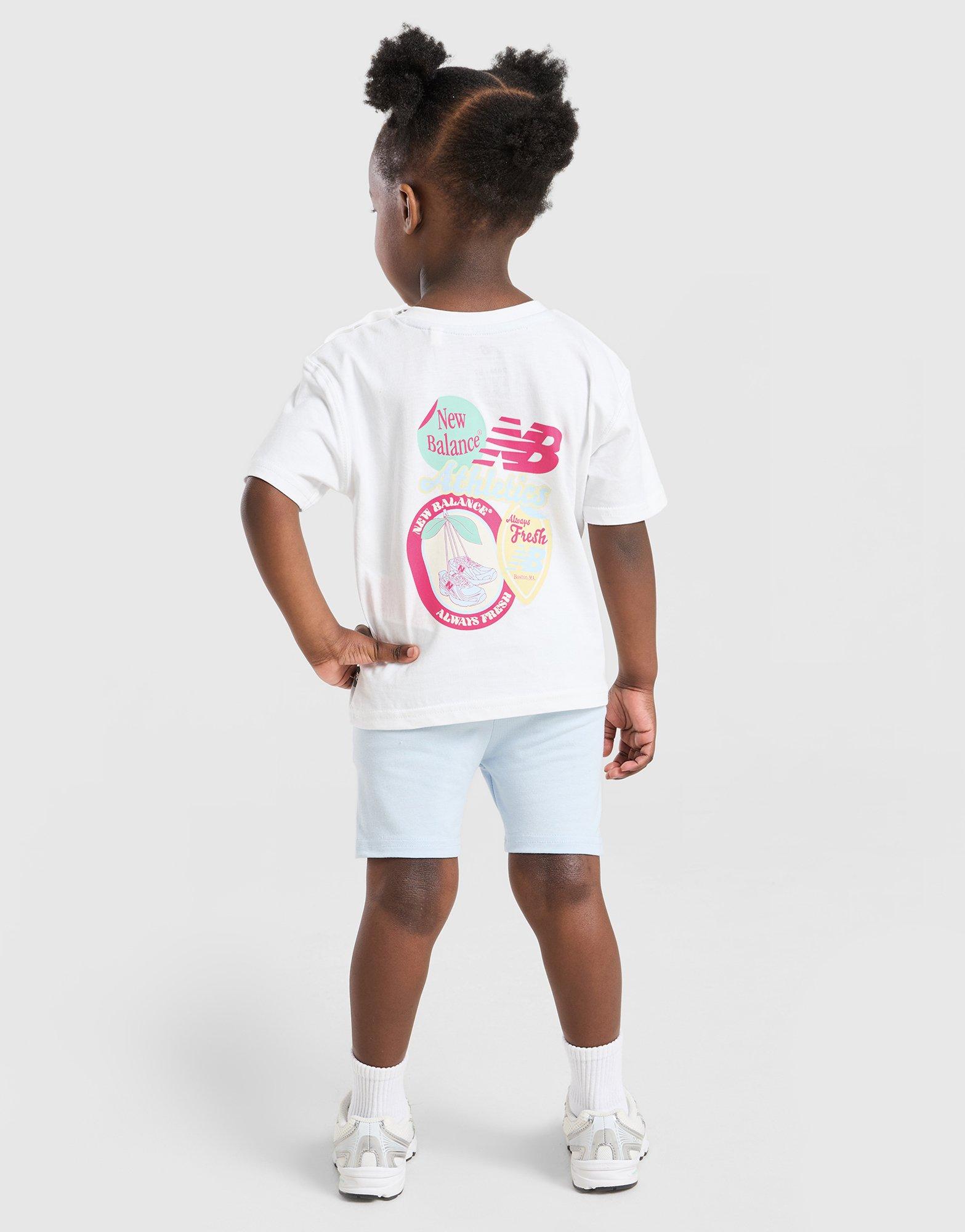 New Balance Girls' Sticker T-Shirt/Shorts Set Infant