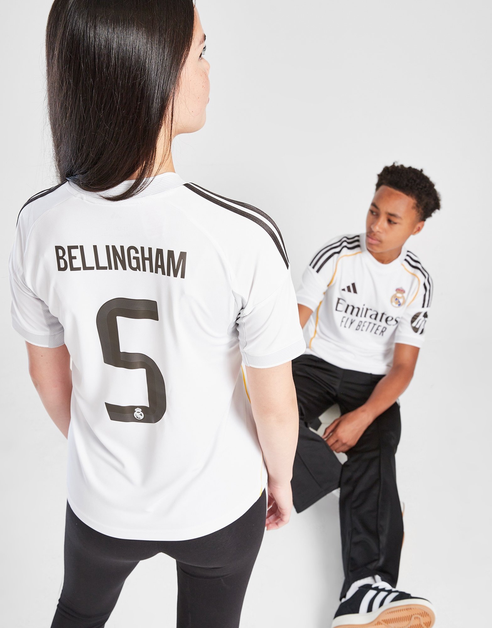 White adidas Real Madrid 2025/26 Bellingham #5 Home Shirt