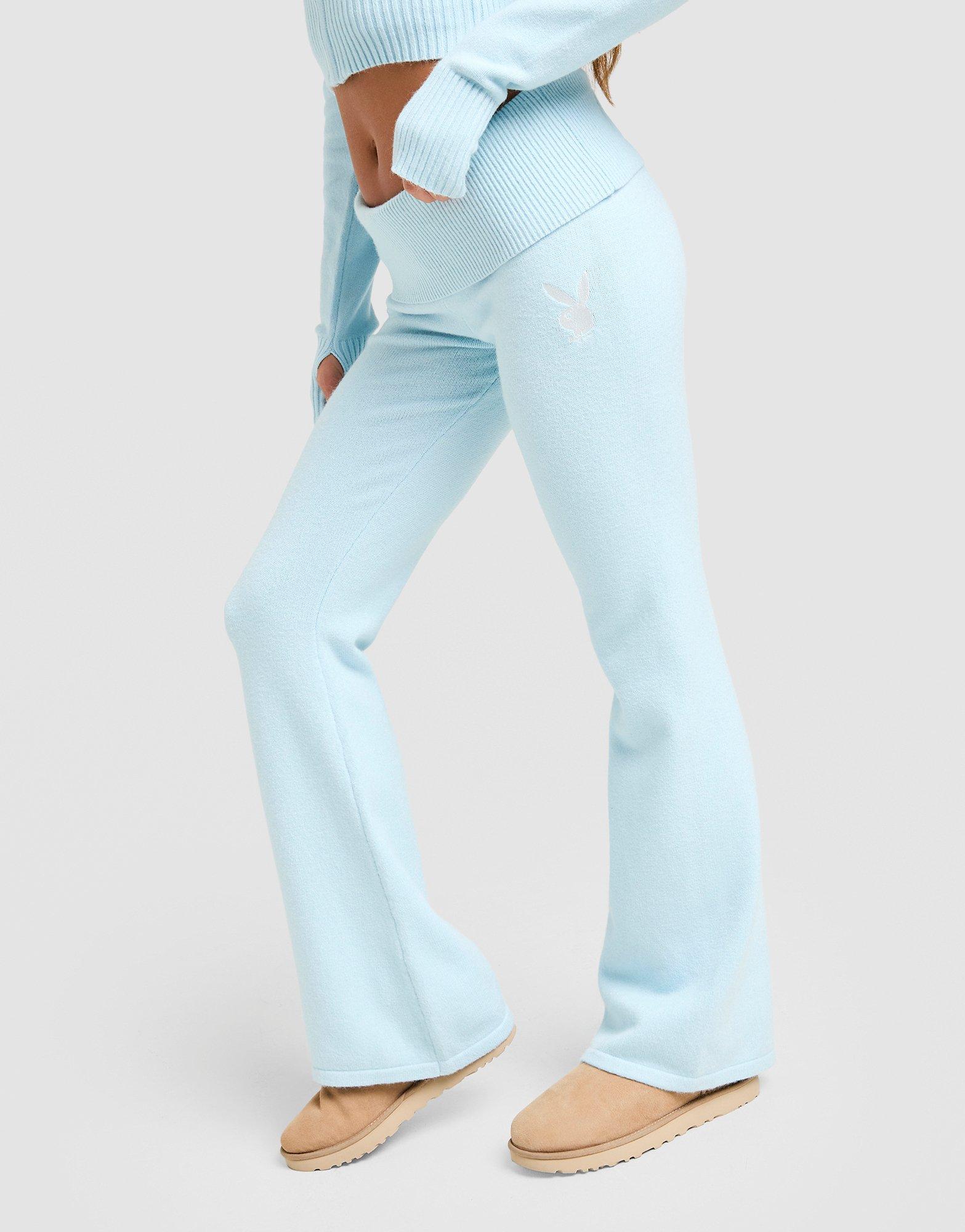 Playboy Embroidered Knit Fold Flare Leggings