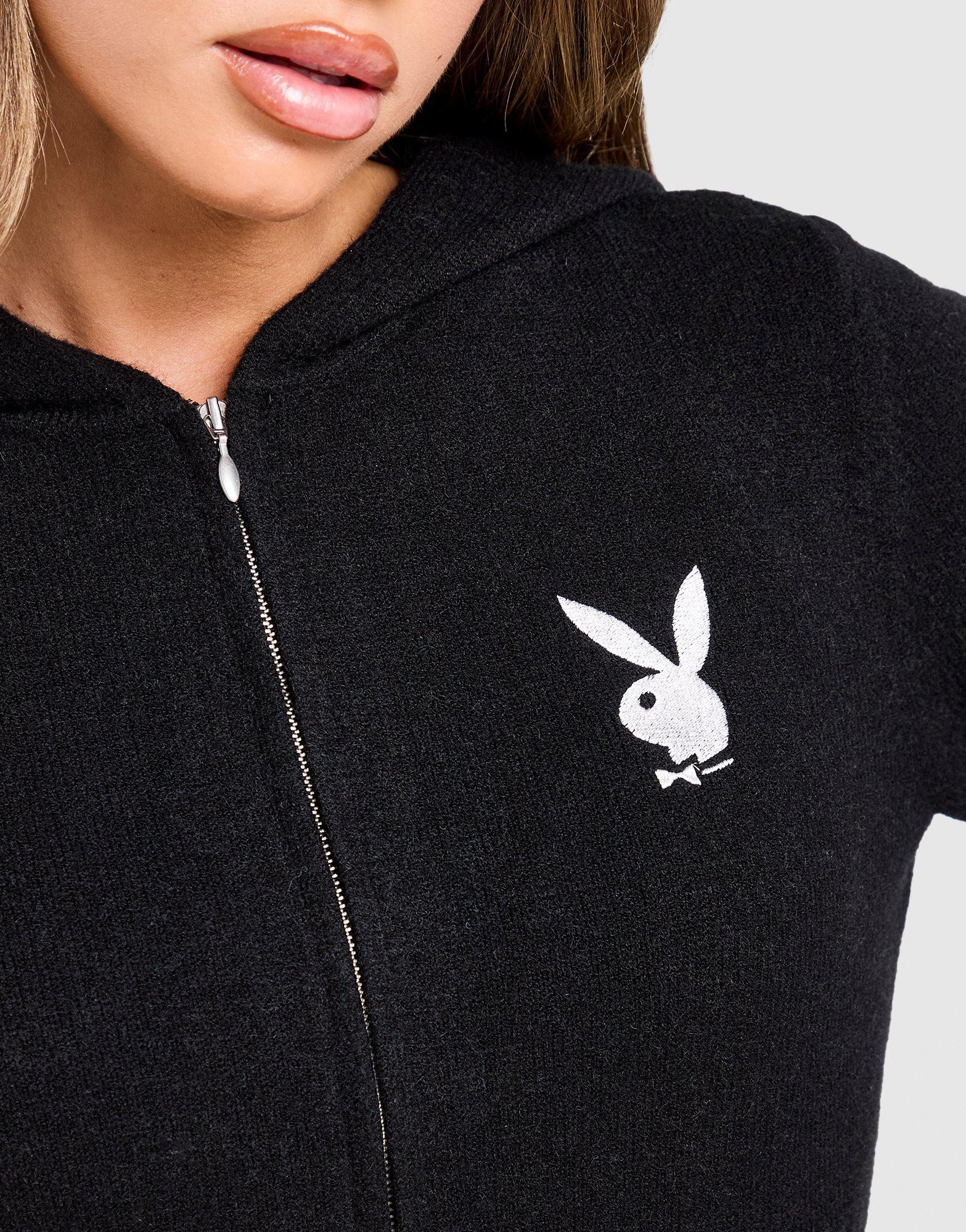 Playboy Embroidered Knit Full Zip Hoodie