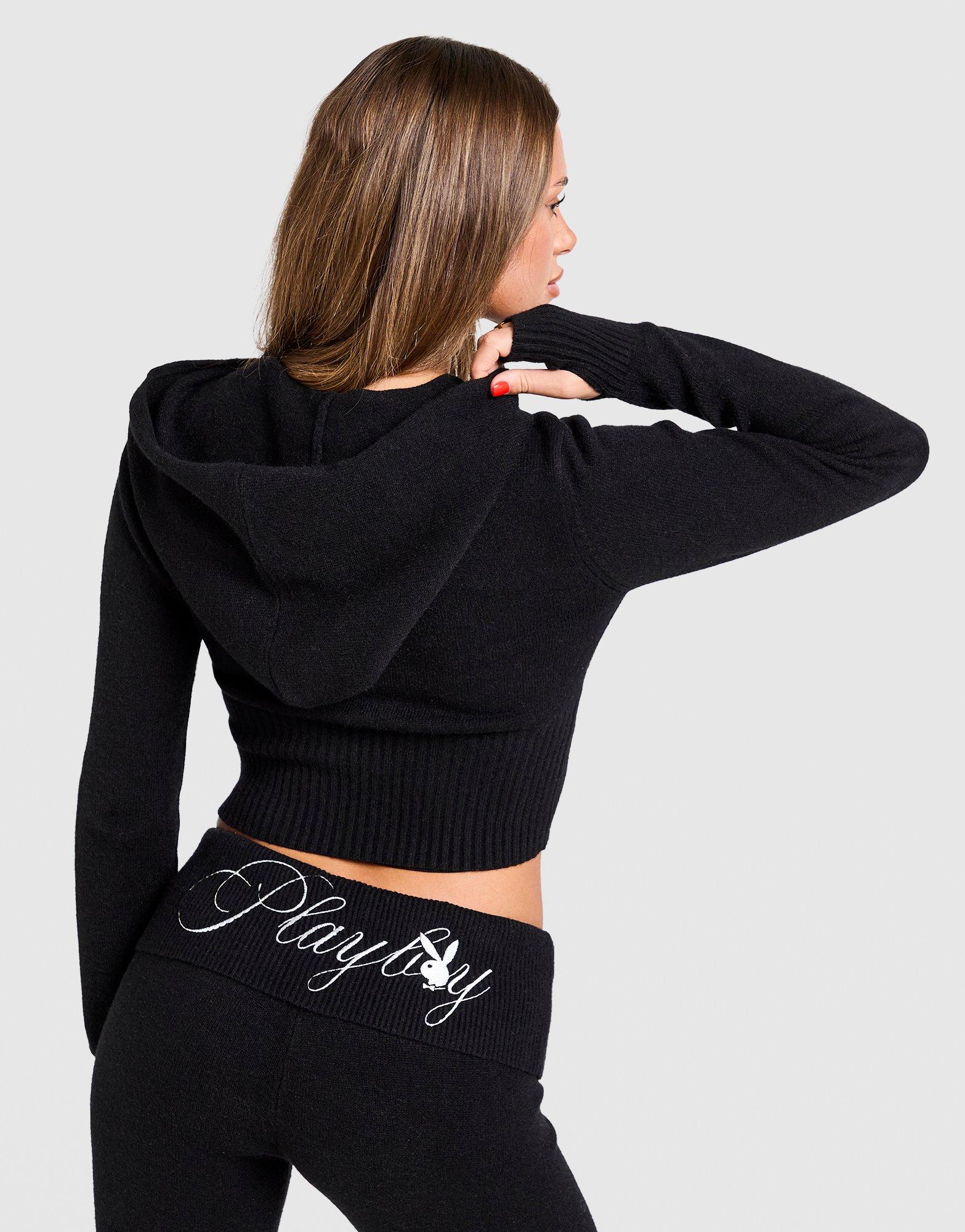 Playboy Embroidered Knit Full Zip Hoodie
