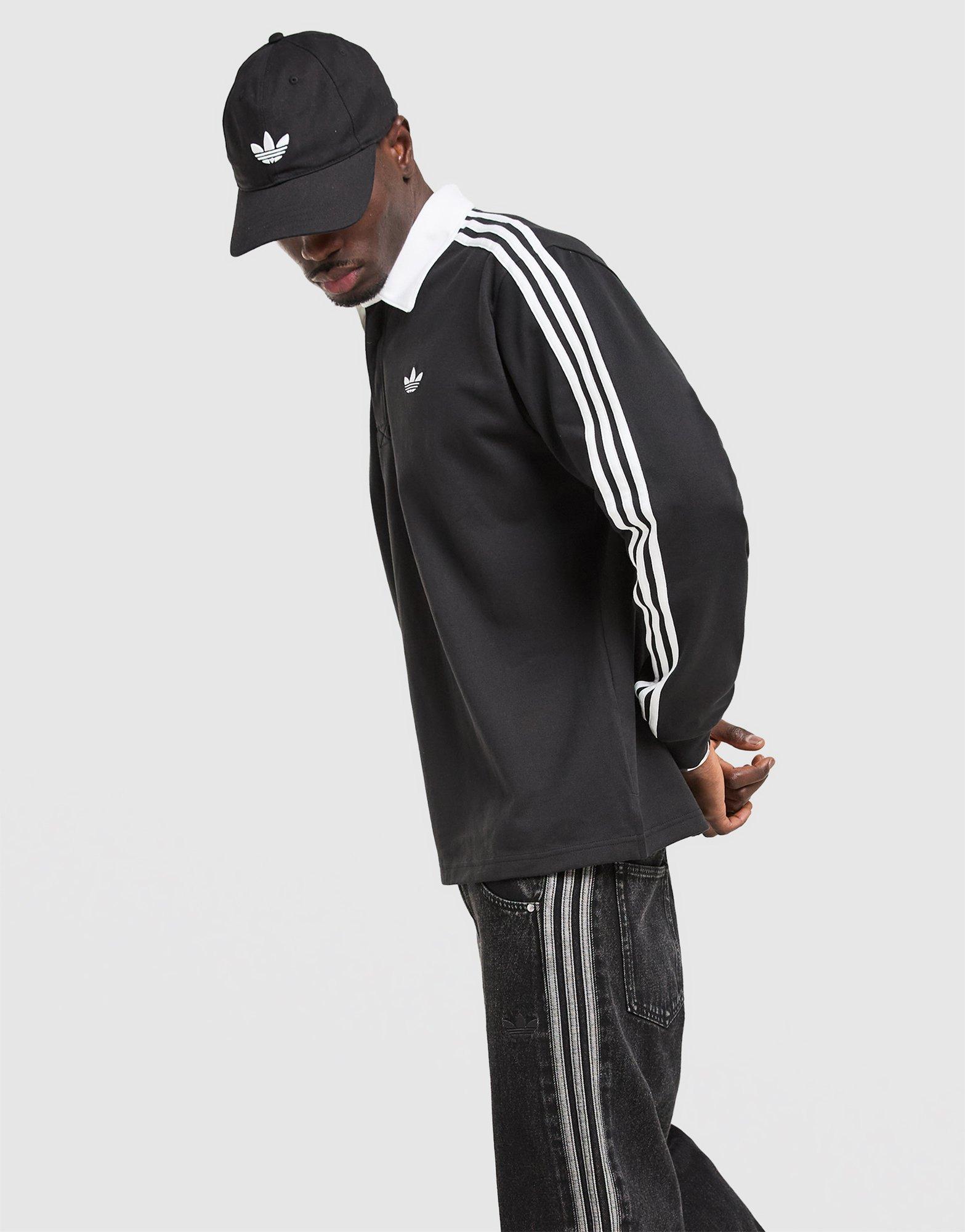 adidas Originals 3-Stripes Rugby Long Sleeve Polo Shirt