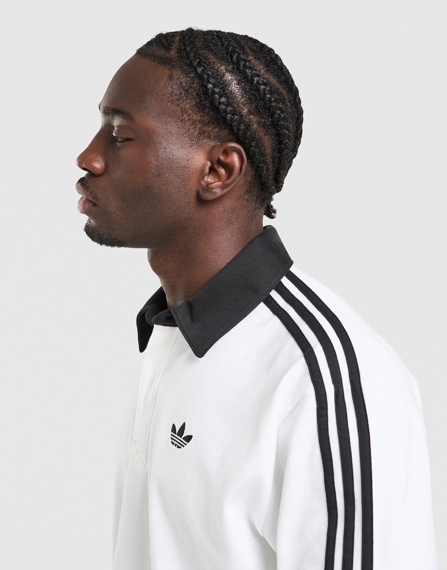 adidas Originals 3-Stripes Rugby Long Sleeve Polo Shirt