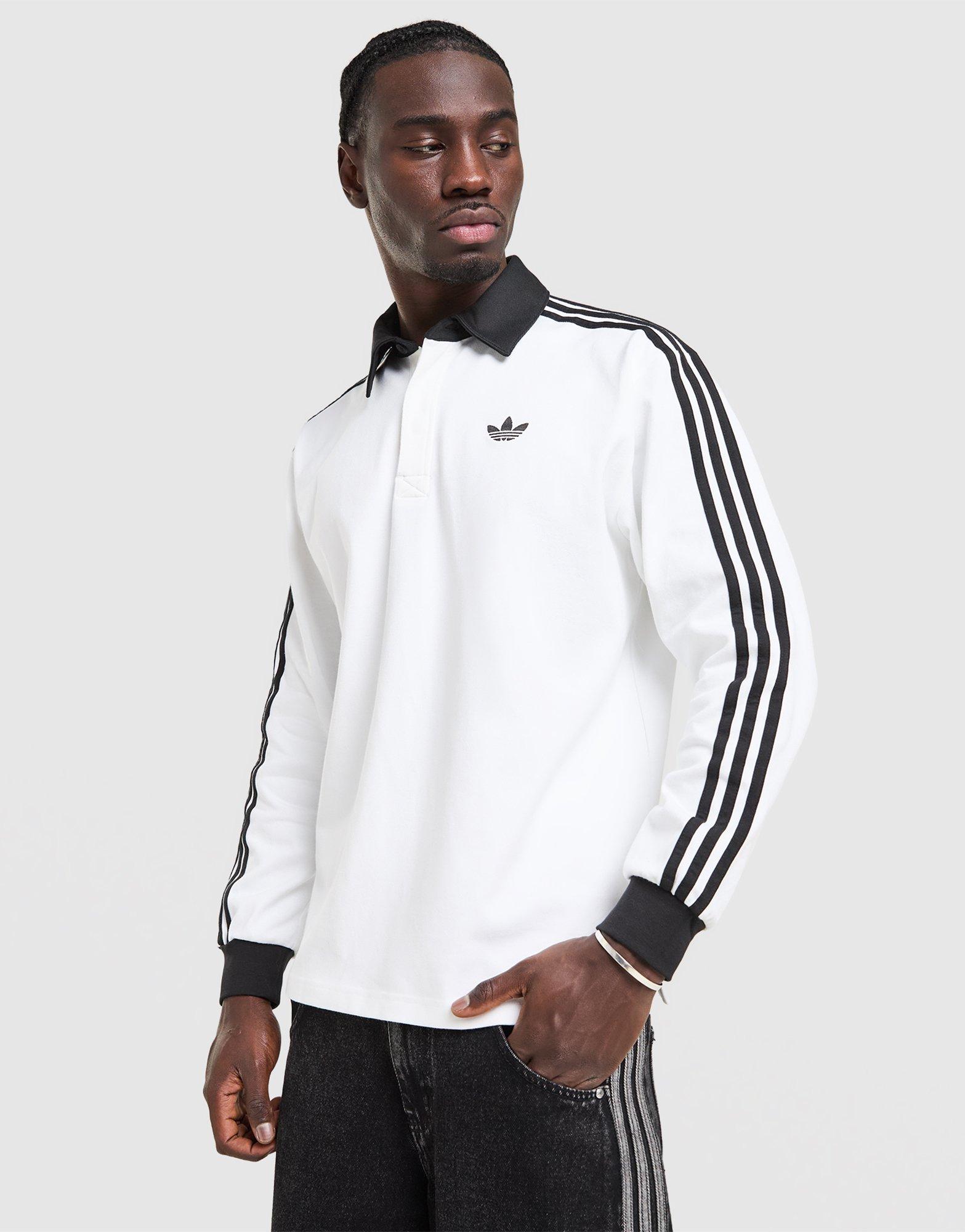 adidas Originals 3-Stripes Rugby Long Sleeve Polo Shirt