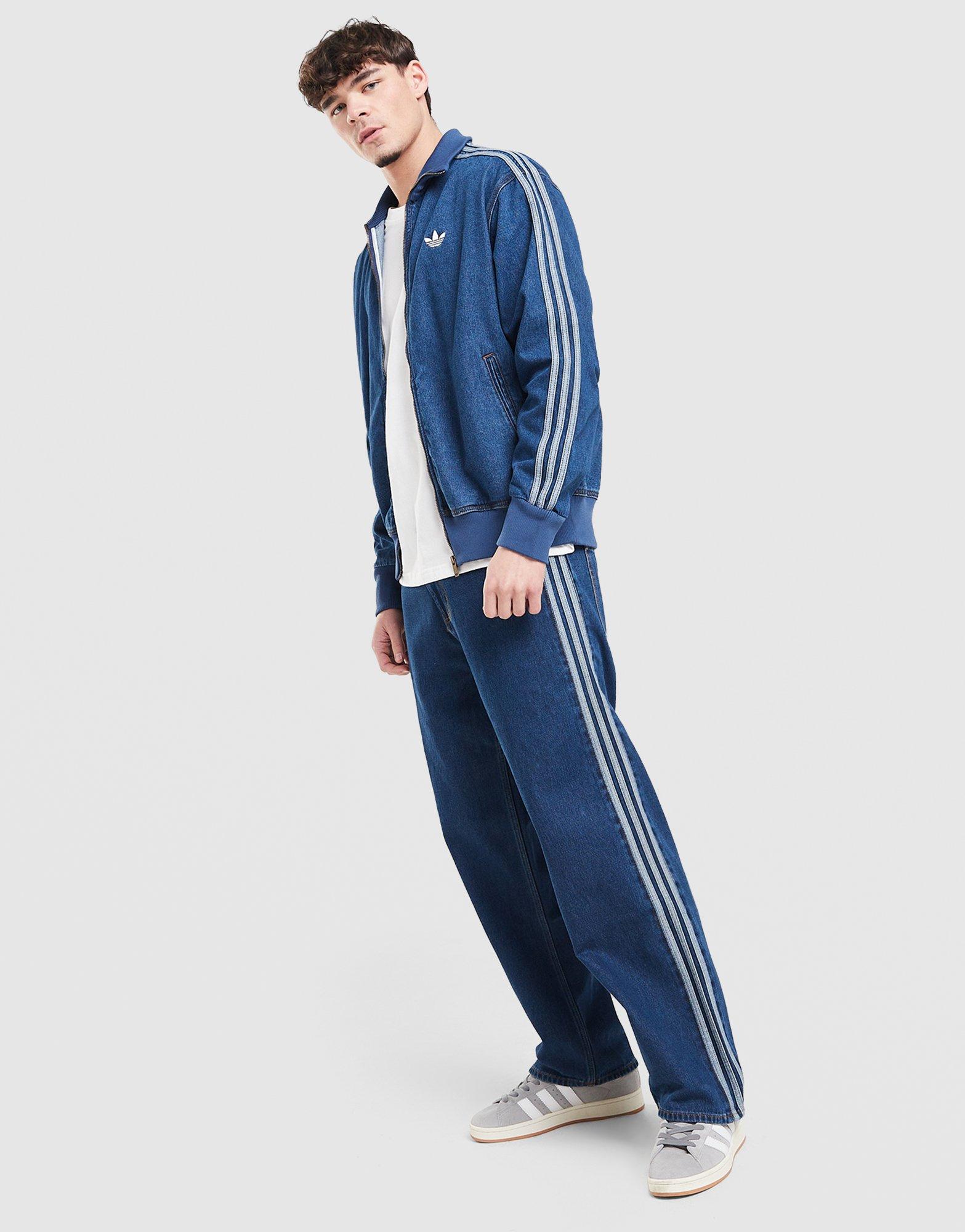 adidas Originals Pantaloni Track Firebird in Denim