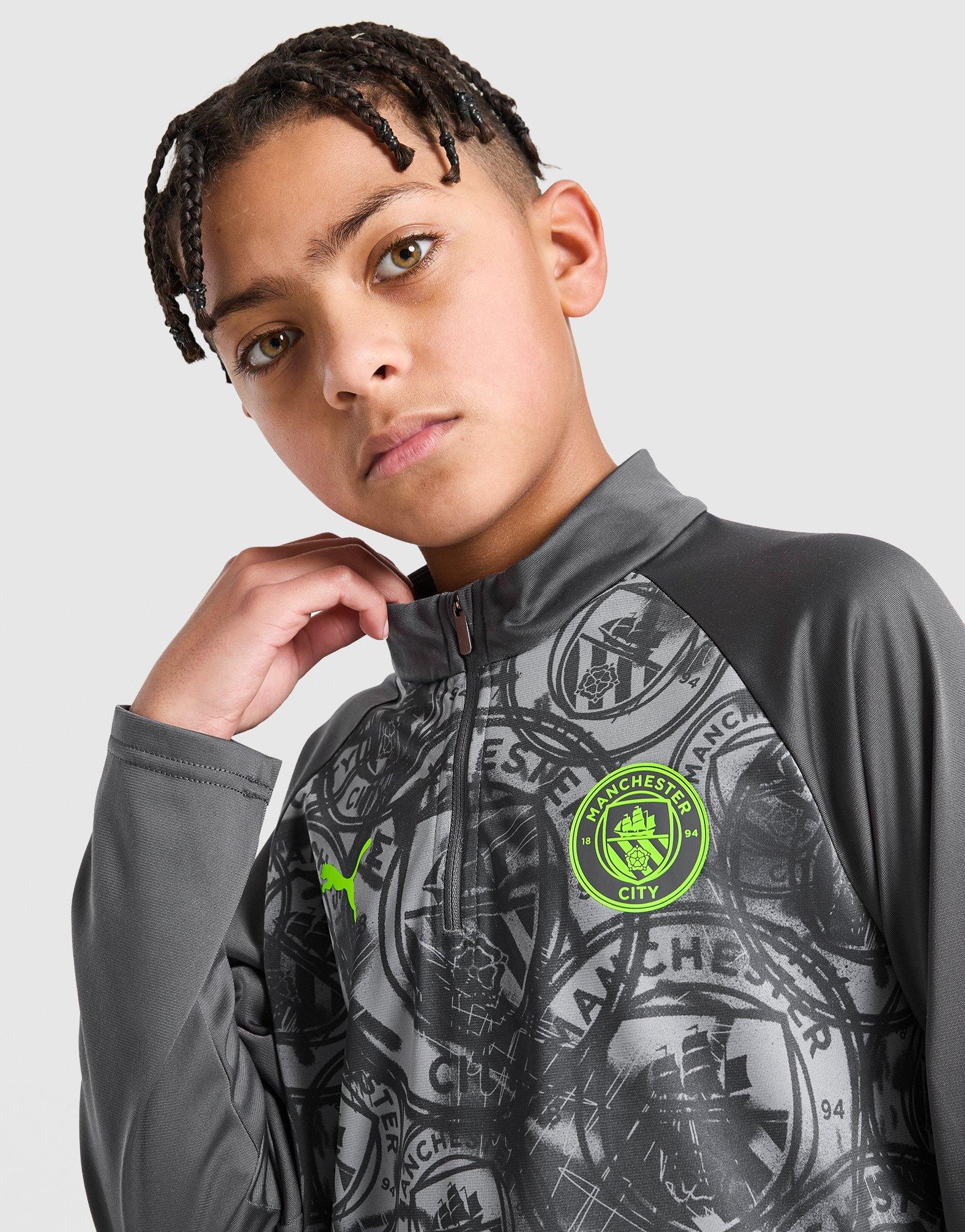 PUMA Manchester City FC Warm Up 1/4 Zip Top Junior