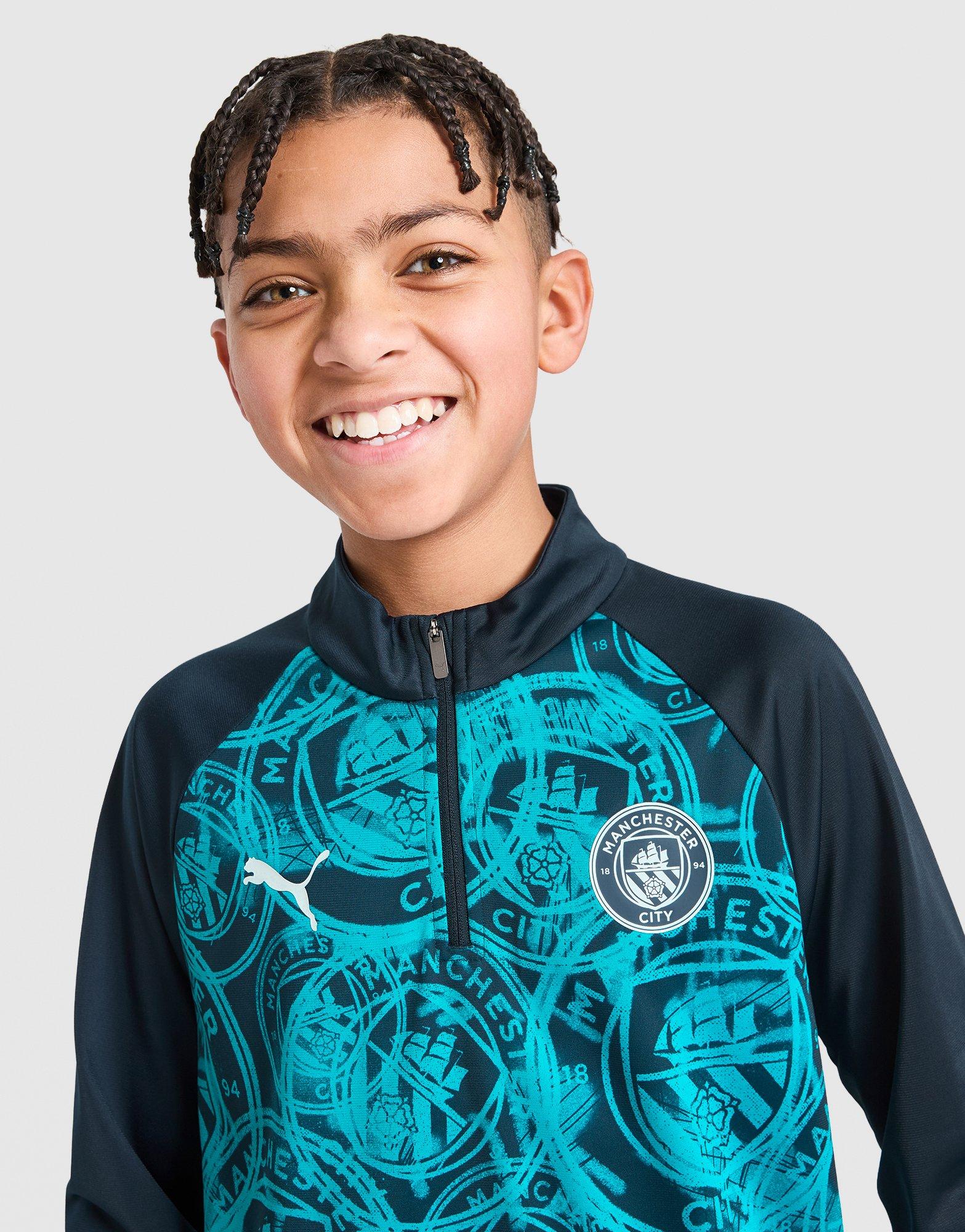 PUMA Manchester City FC Warm Up 1/4 Zip Top Junior