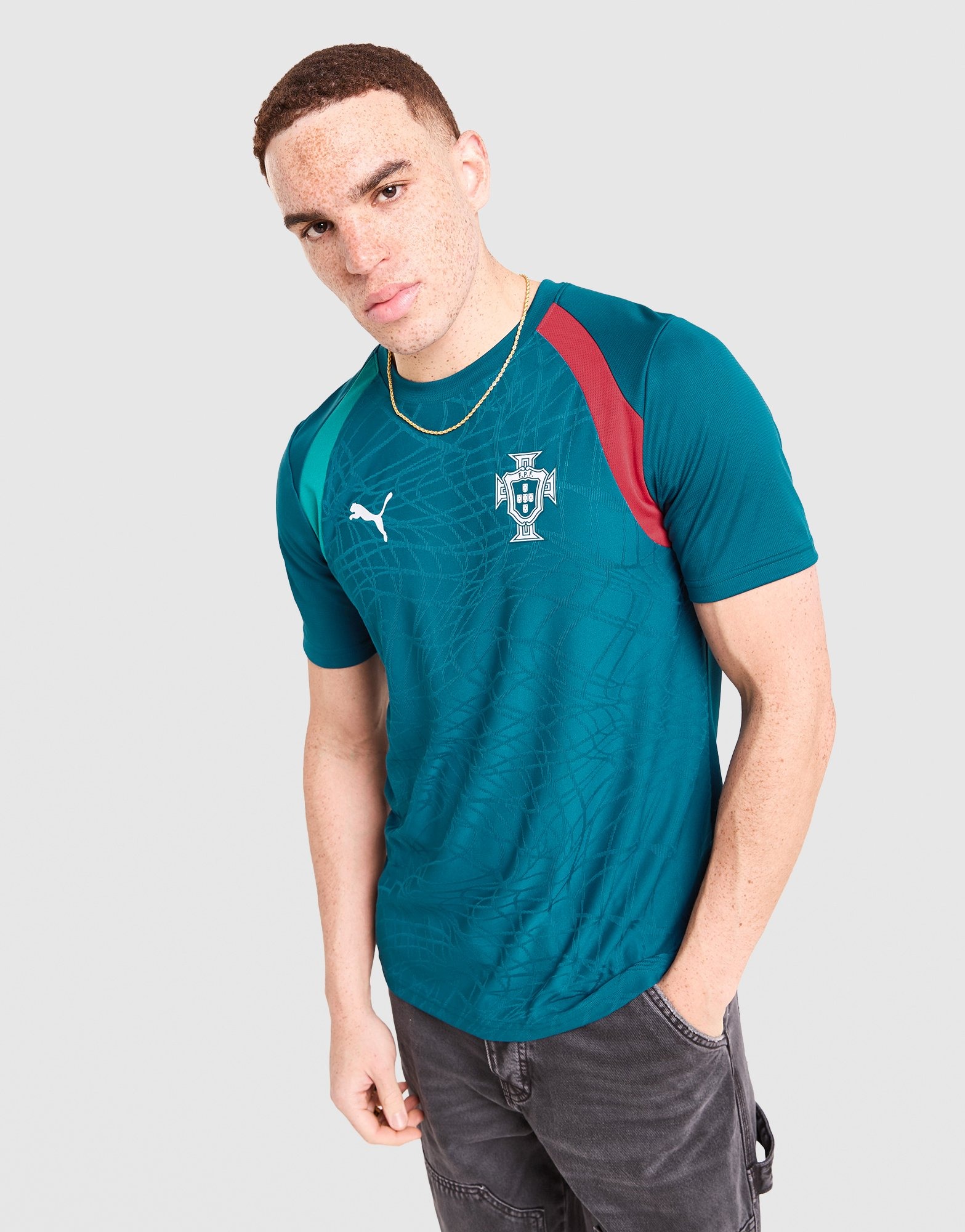 【希少即完売】PUMA ポルトガル ブルーノシャツ L Blue PUMA Portugal 2026 Training Shirt - JD Sports Global