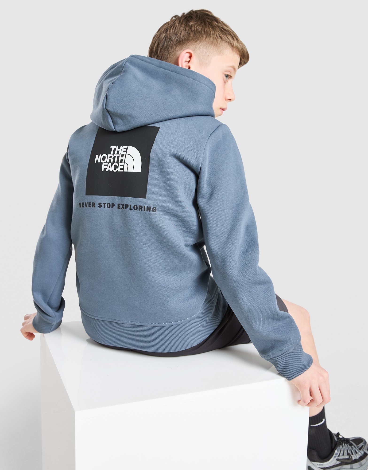 Grey The North Face Back Box Logo Hoodie Junior | JD Sports UK