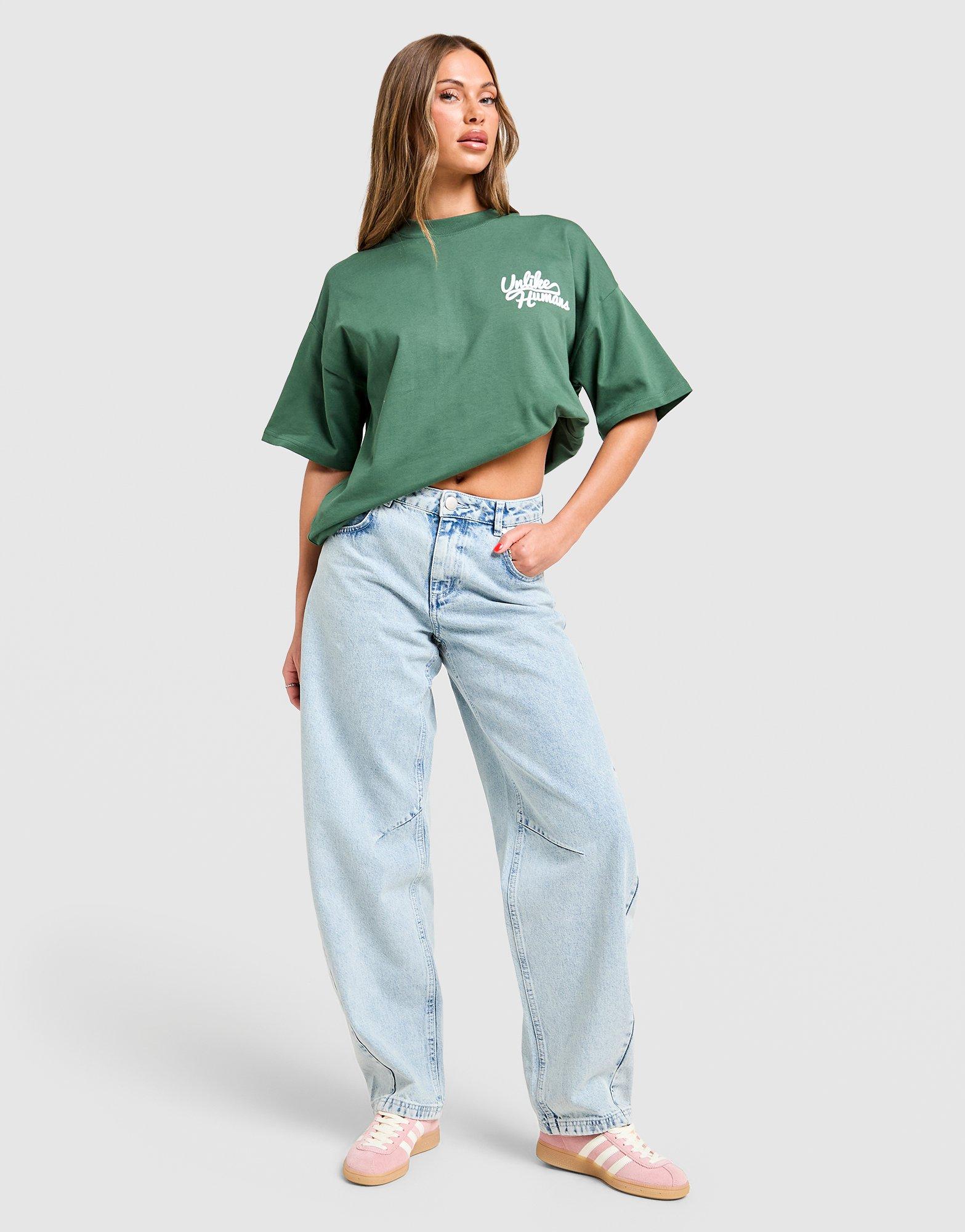 Unlike Humans Mid-Rise Barrel Jeans