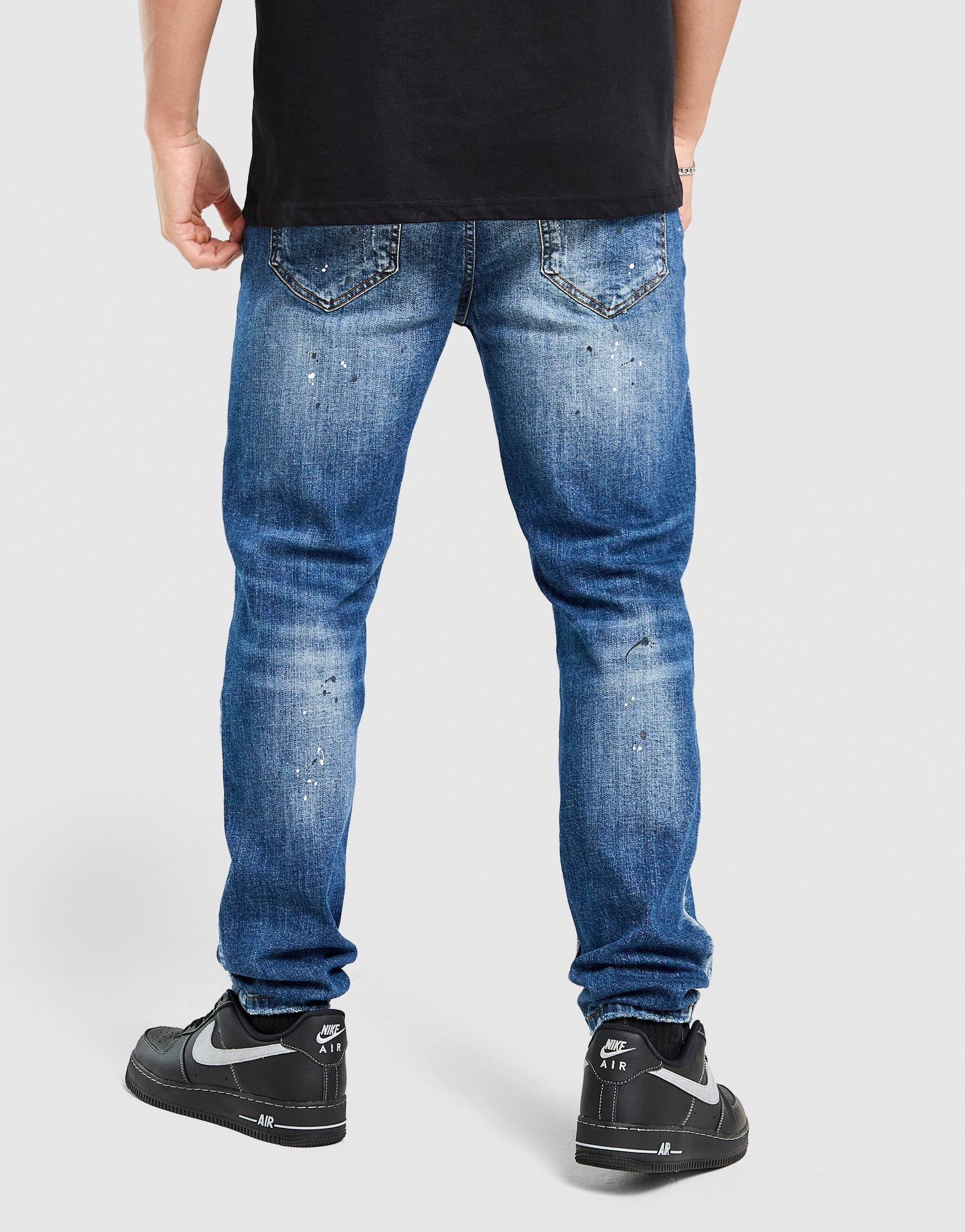 Supply & Demand Rhinestone Slim Ripped Jeans