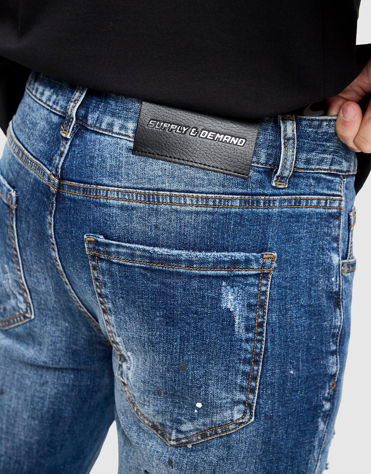 Supply & Demand Rhinestone Slim Ripped Jeans