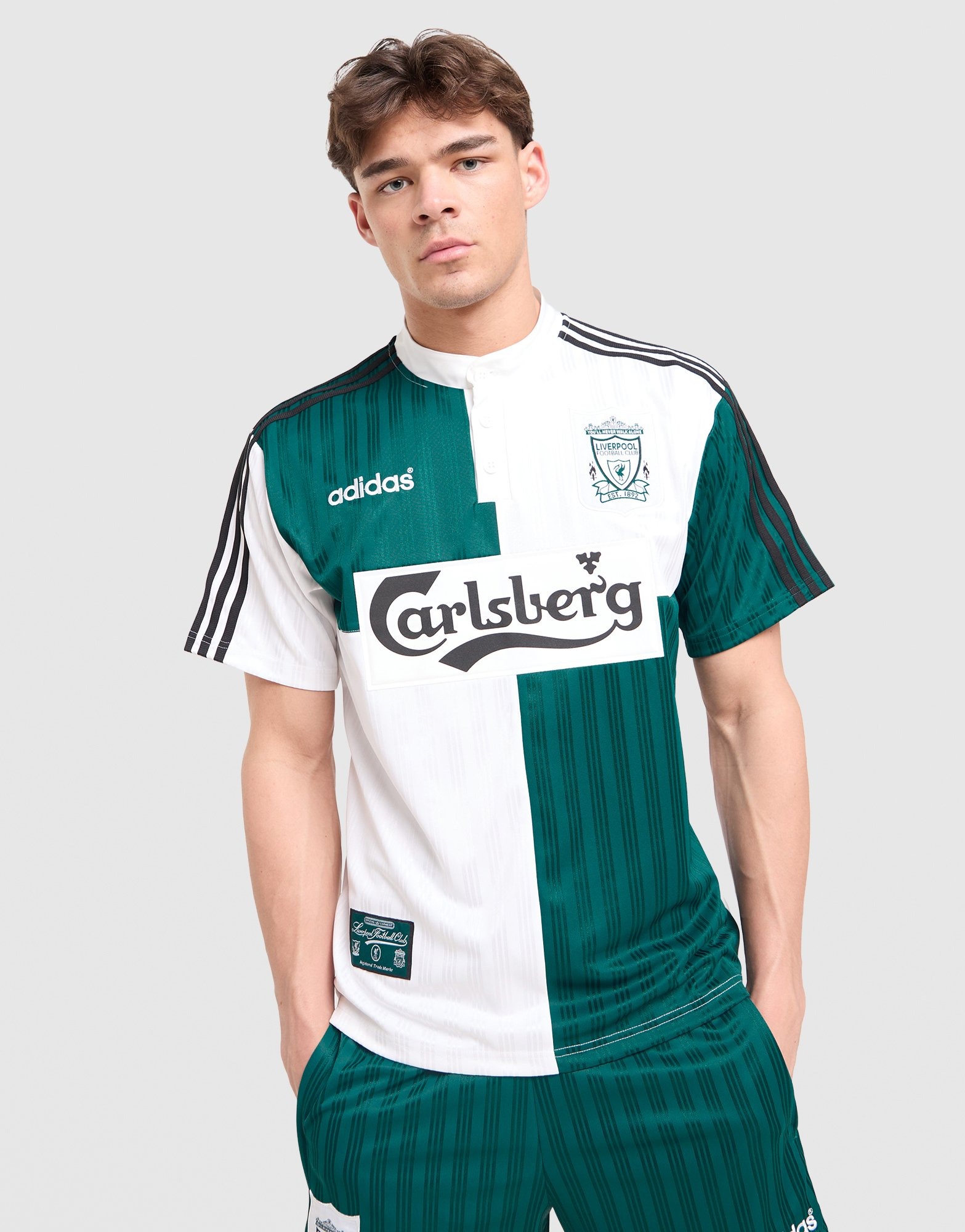 White adidas x Liverpool FC 95/96 Away Jersey - JD Sports Global