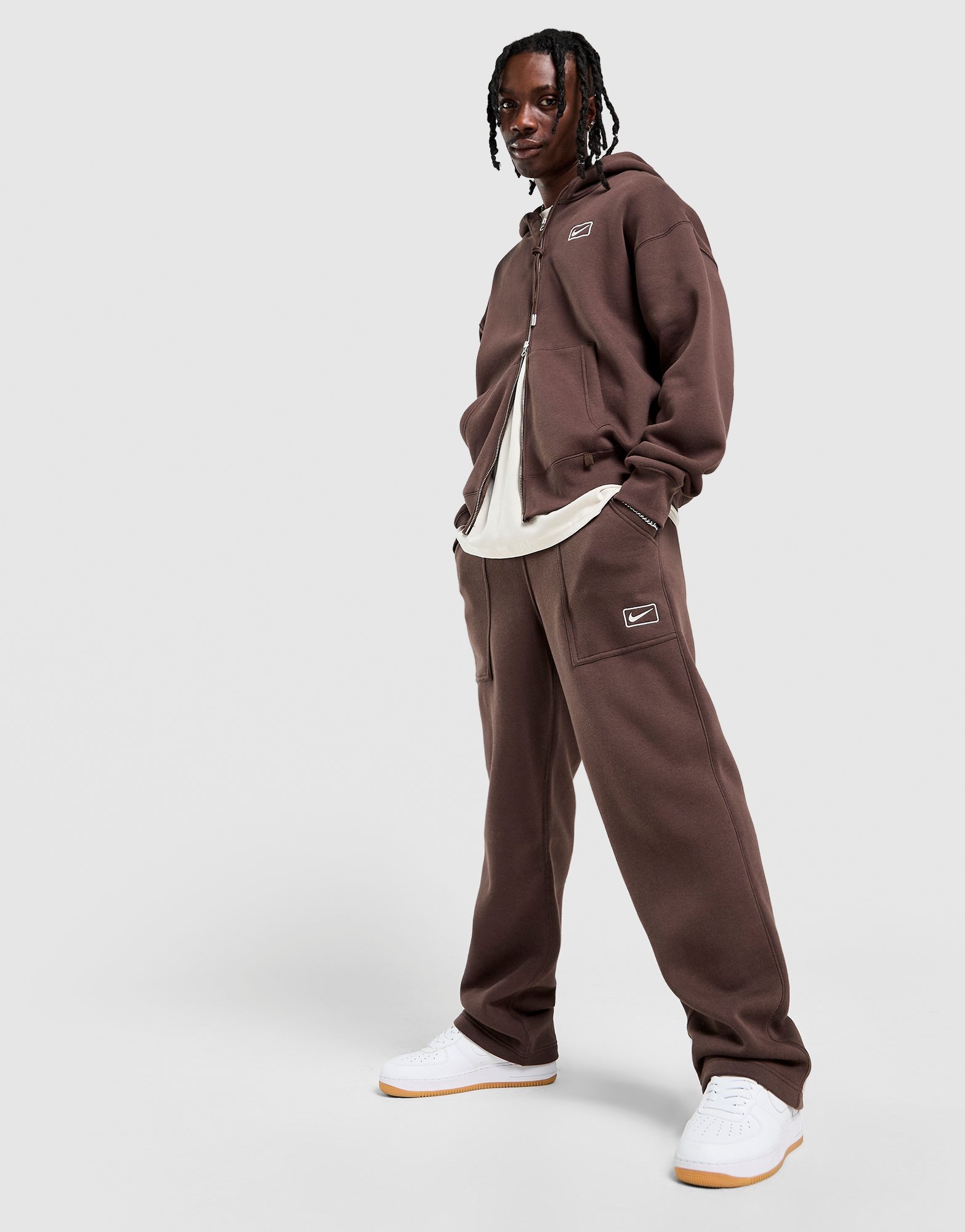 3270~AIR JORDAN Fleeced Plaid Check Joggers main image 0