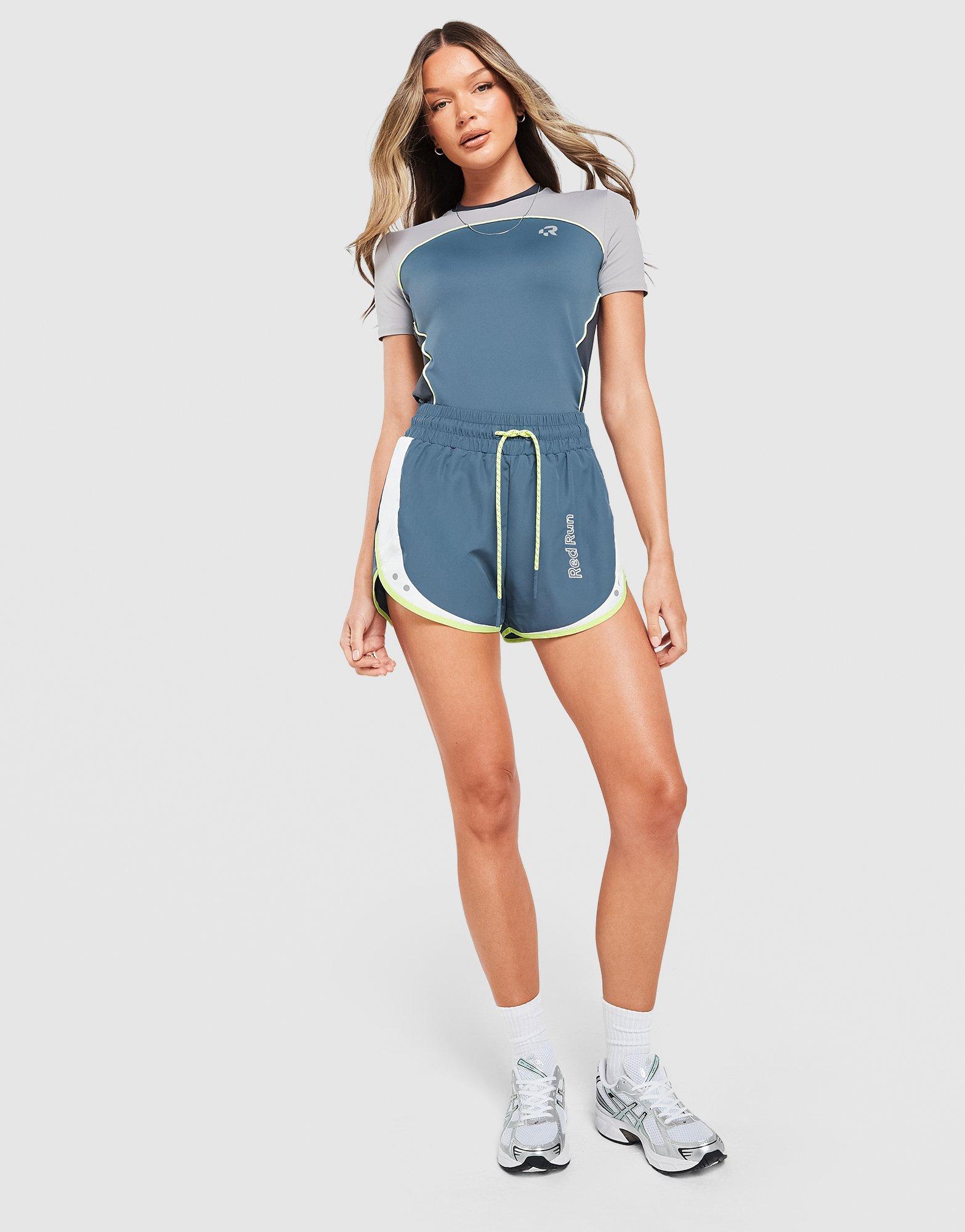 Red Run Activewear Sky Volt Colour Block Running Shorts