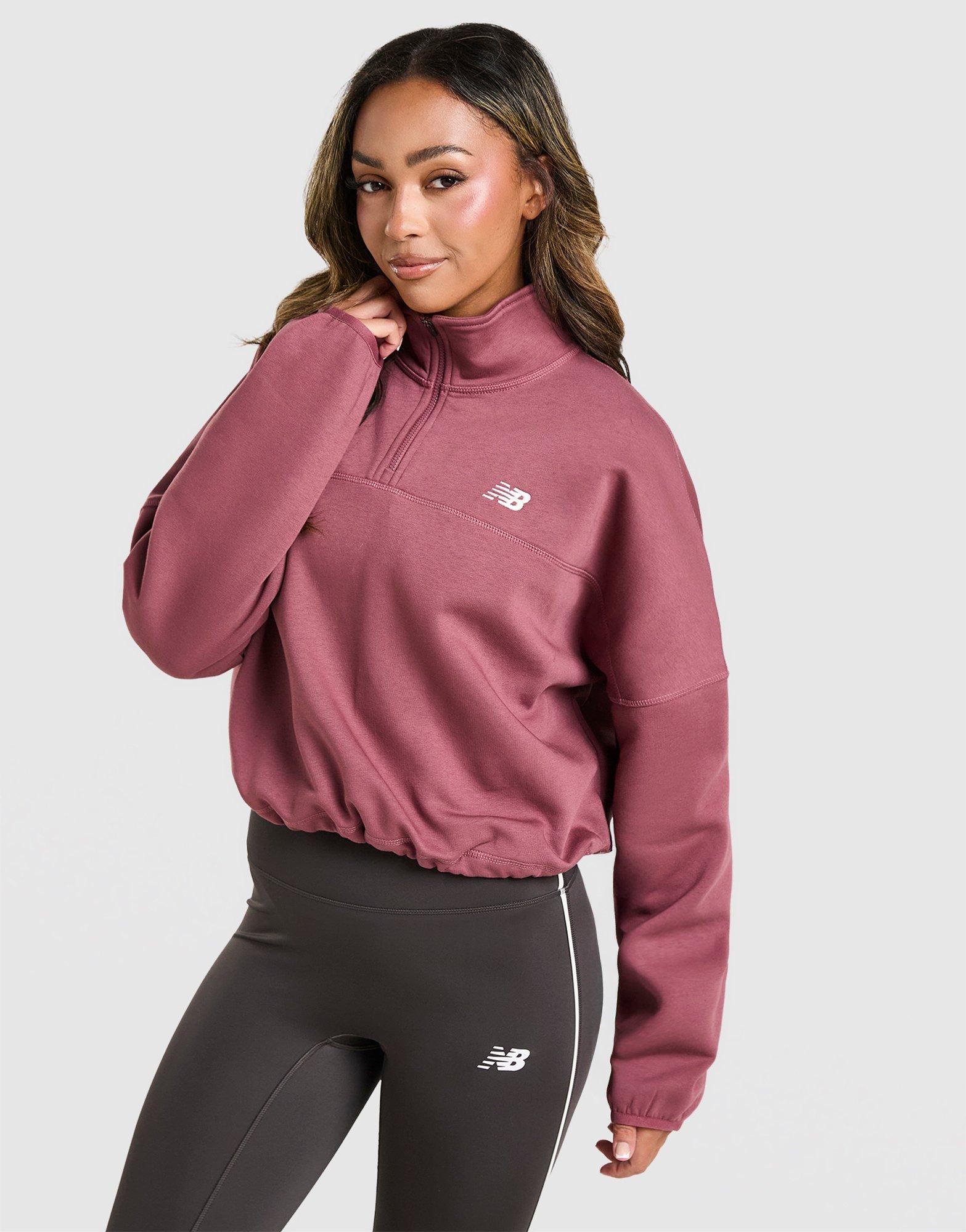 New Balance Felpa Girocollo 1/4 Zip Logo Fleece