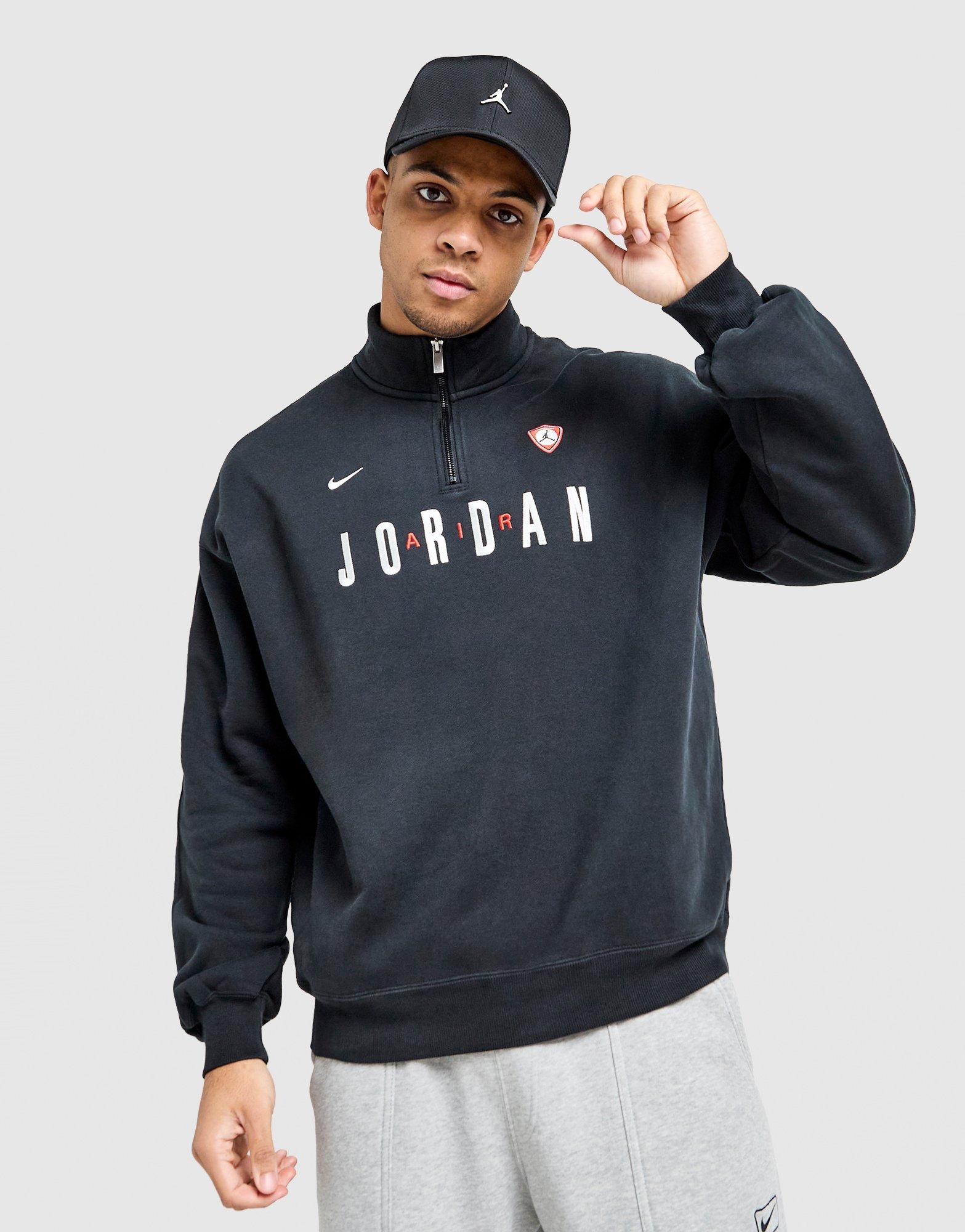 Black Jordan Flight Graphic 1/2 Zip Fleece - JD Sports Global