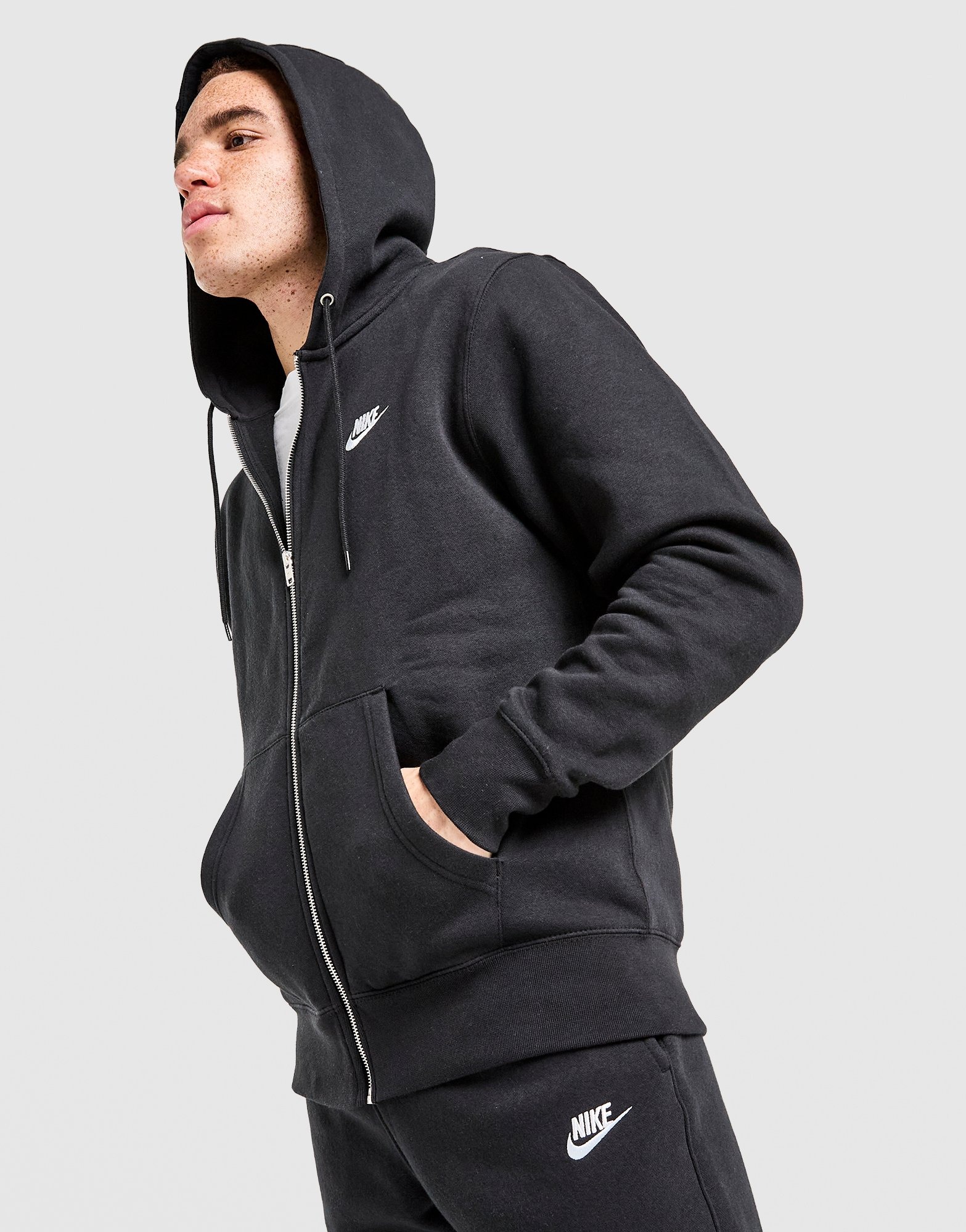 Black Nike Foundation Full Zip Hoodie - JD Sports Global