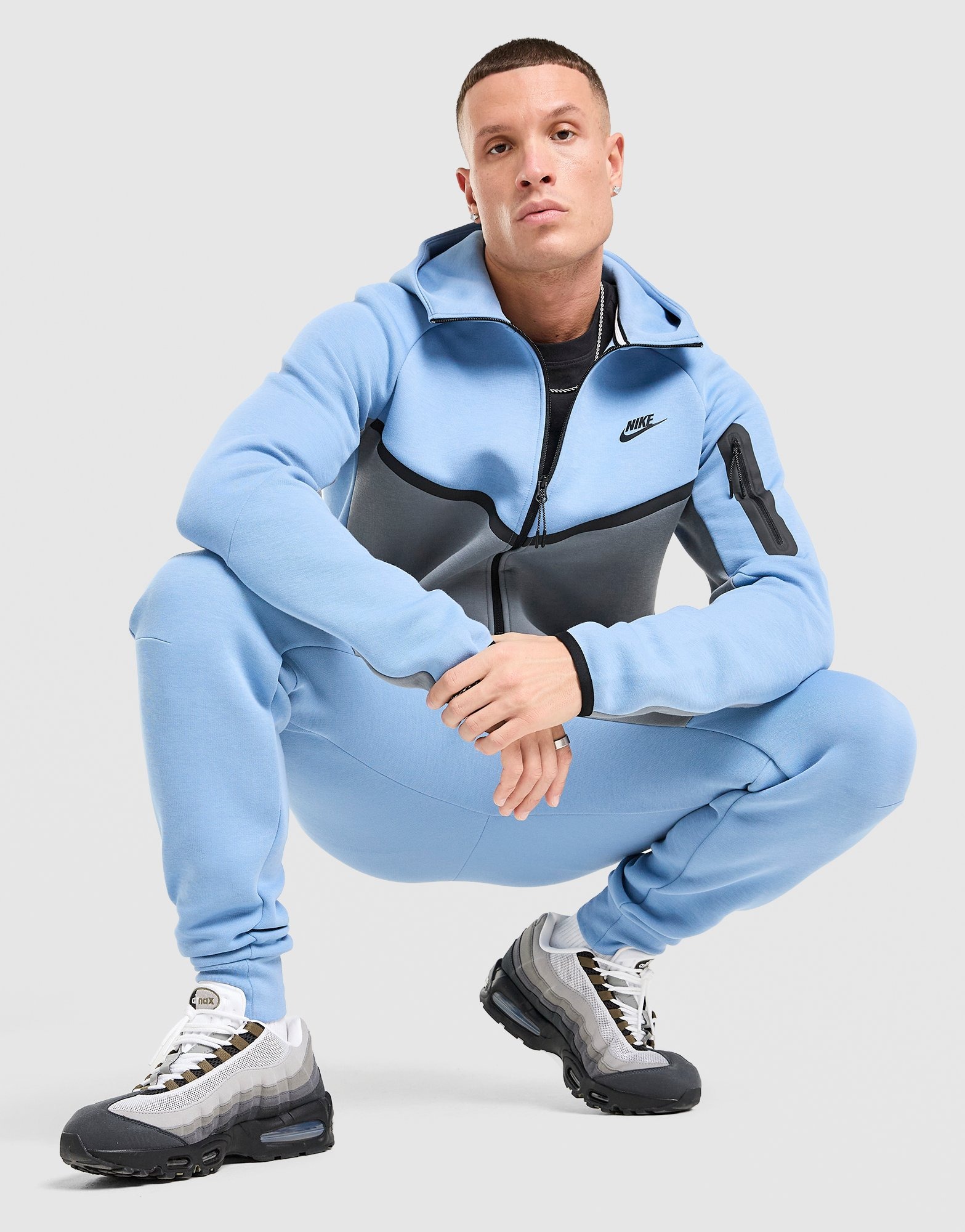 Blue Nike Tech Fleece Full Zip Hoodie | JD Sports UK