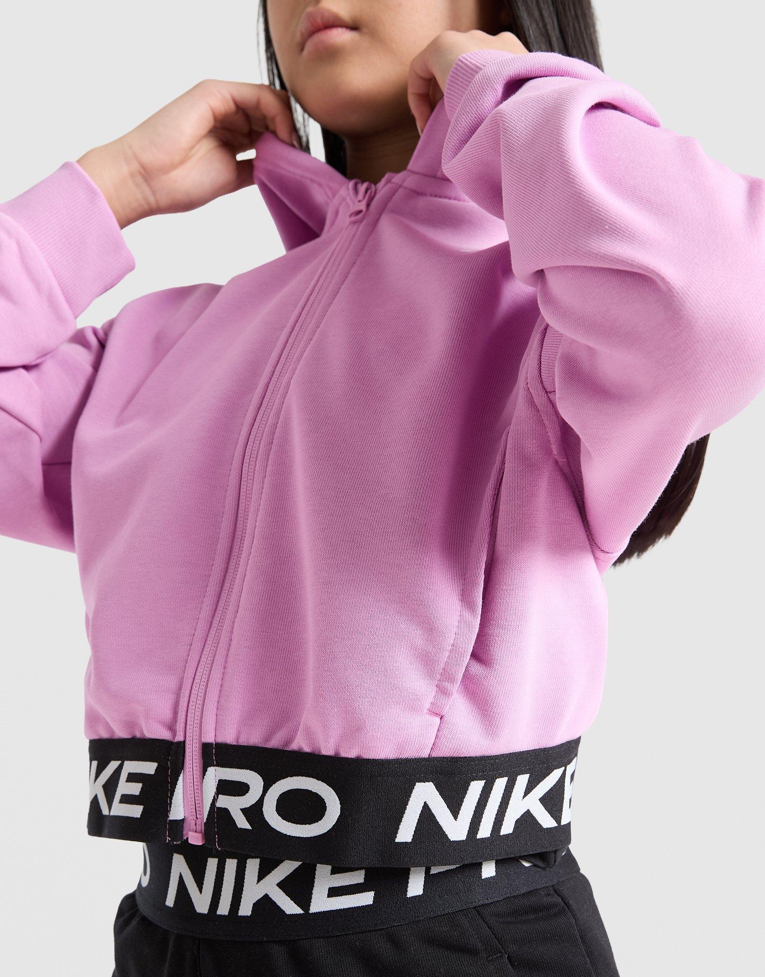Nike Girls' Pro Crop Full Zip Hoodie Junior