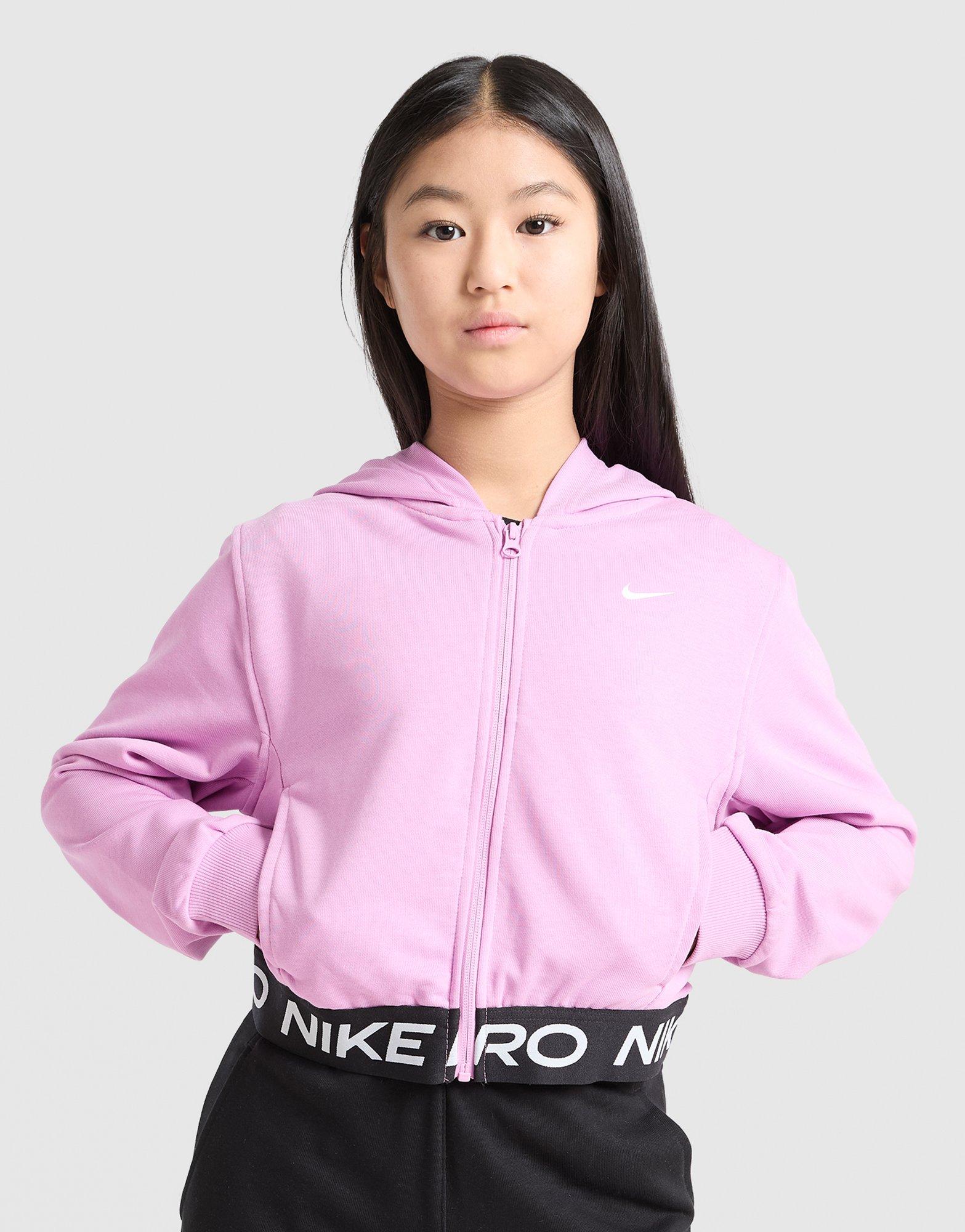 Nike Girls' Pro Crop Full Zip Hoodie Junior