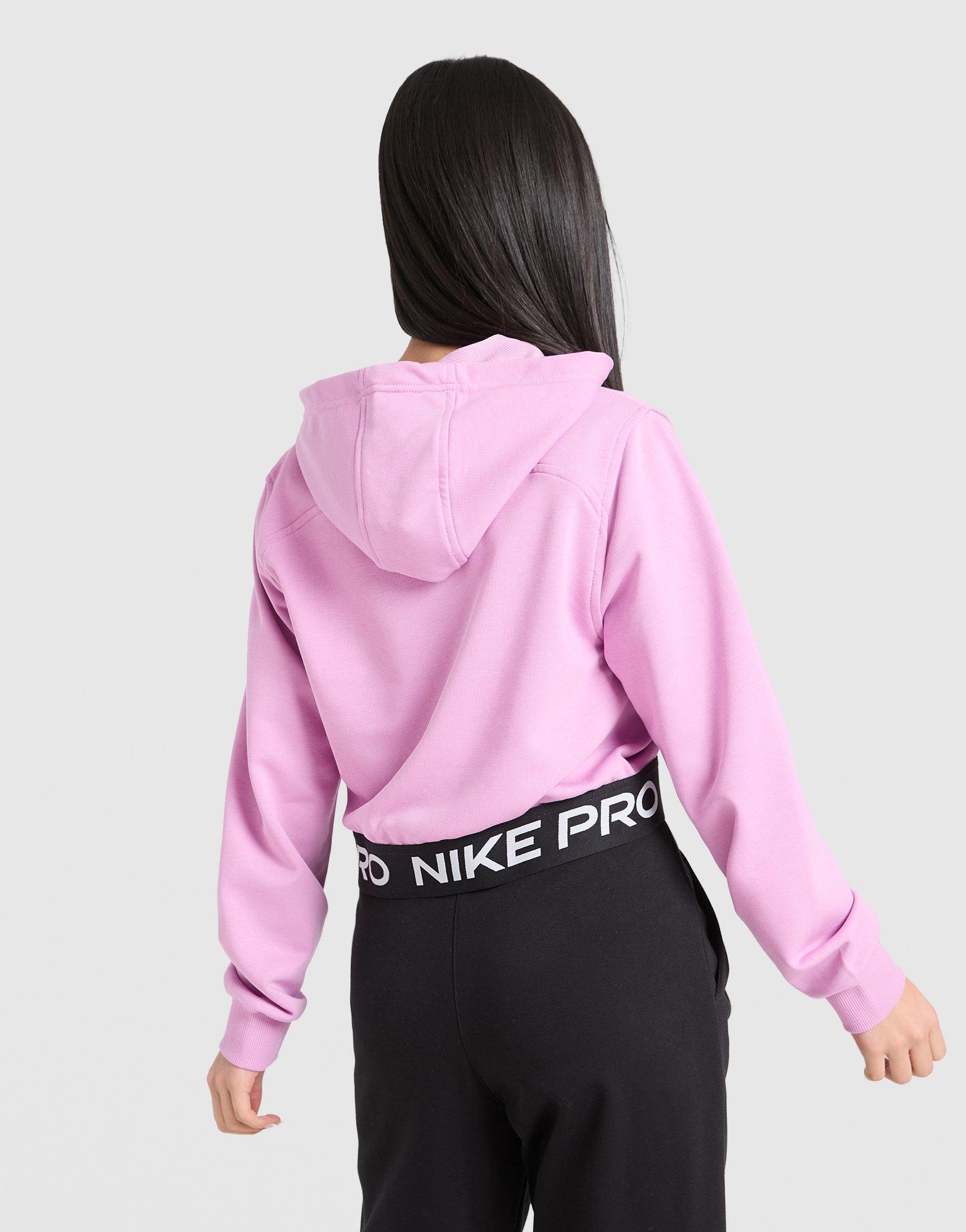 Nike Girls' Pro Crop Full Zip Hoodie Junior
