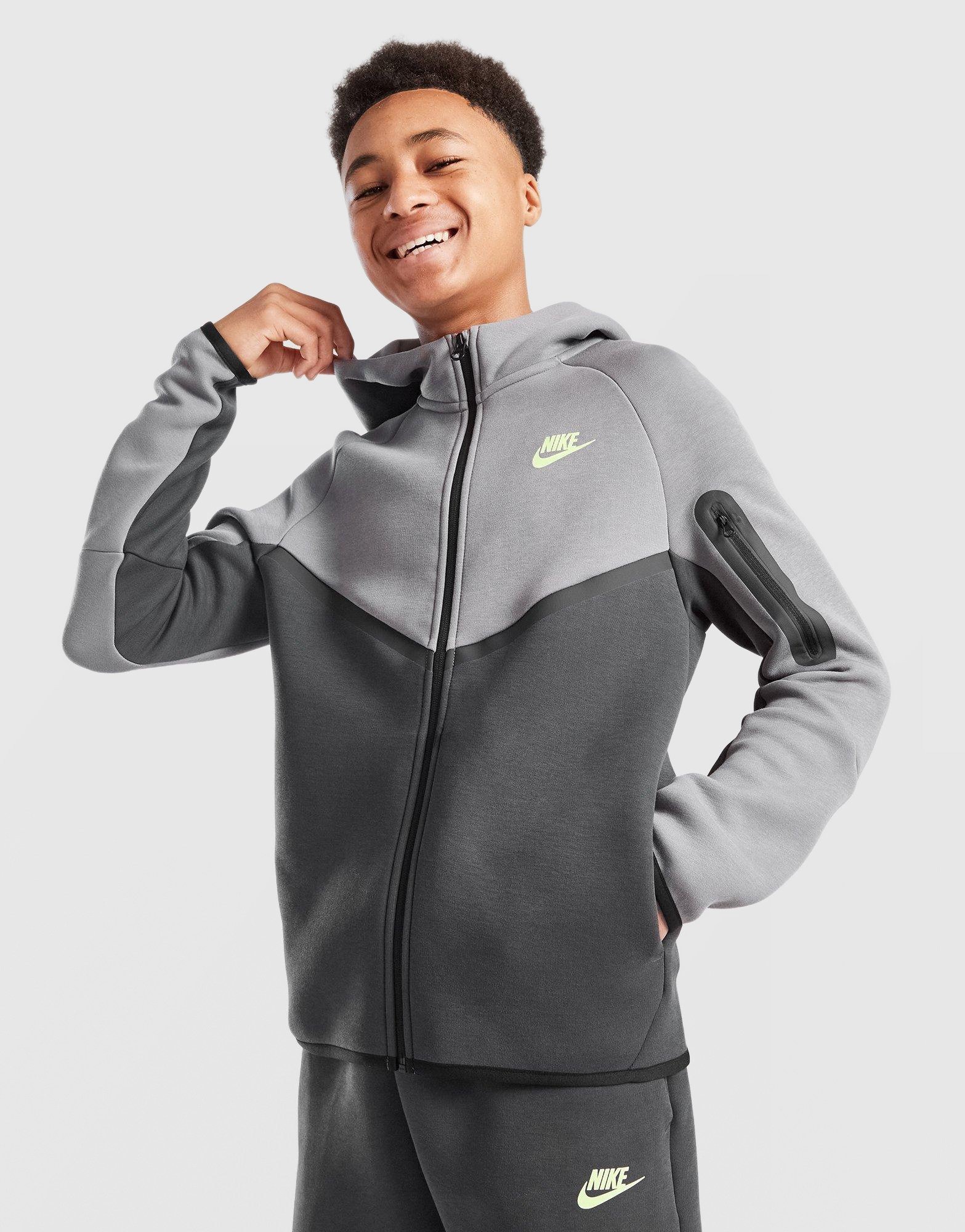 Grey Nike Tech Fleece Full Zip Hoodie Junior - JD Sports Global