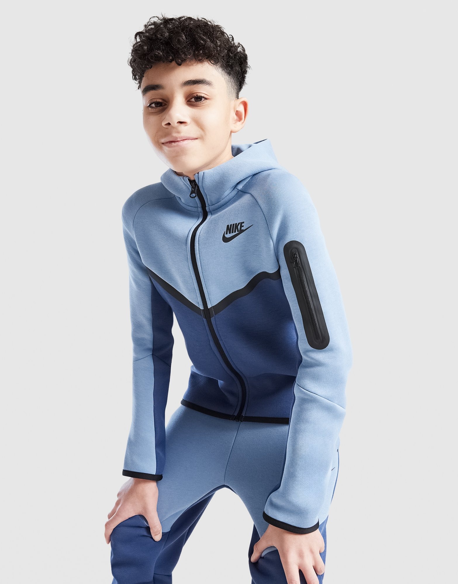 Blue Nike Tech Fleece Full Zip Hoodie Junior - JD Sports Global