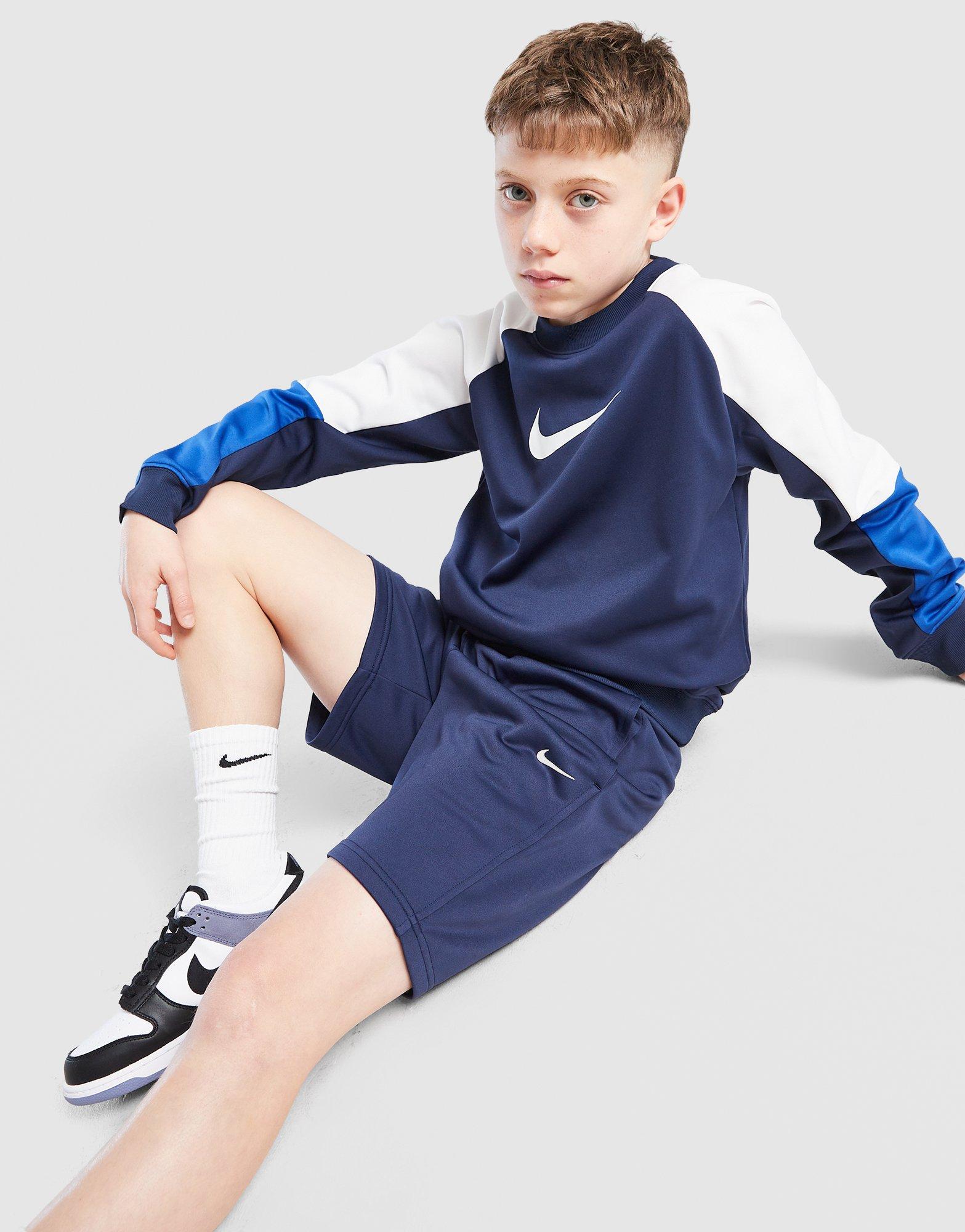 Nike Completo Felpa Girocollo/Pantaloncino Poly Junior