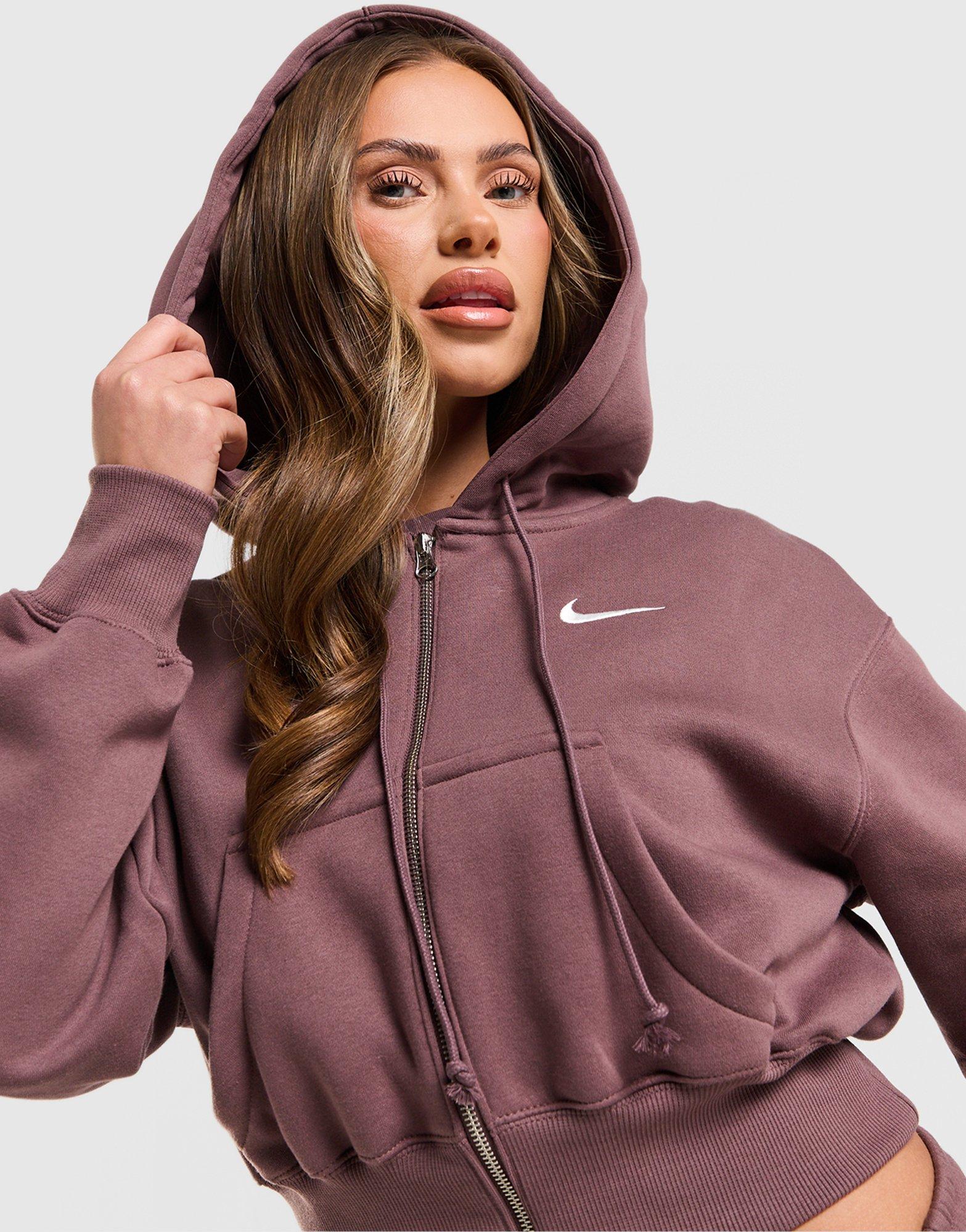 Nike Felpa con Cappuccio Crop Full Zip Phoenix