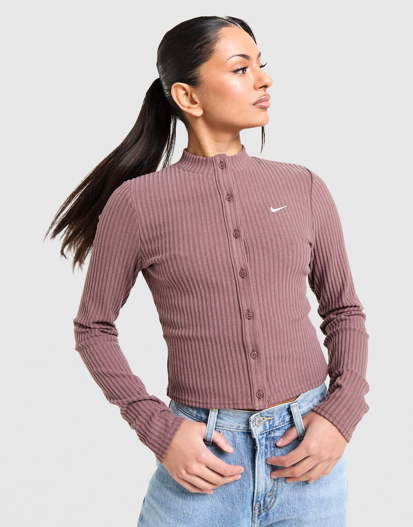 Purple Nike Chill Rib Cardigan - JD Sports Global