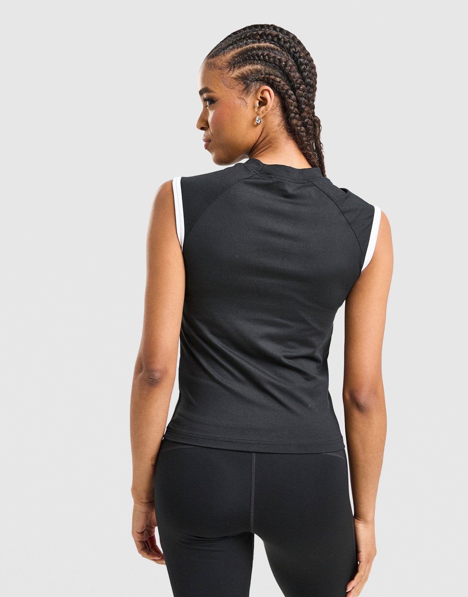 Nike Graphic Swoosh Fitted 1/4 Zip Sleeveless Top