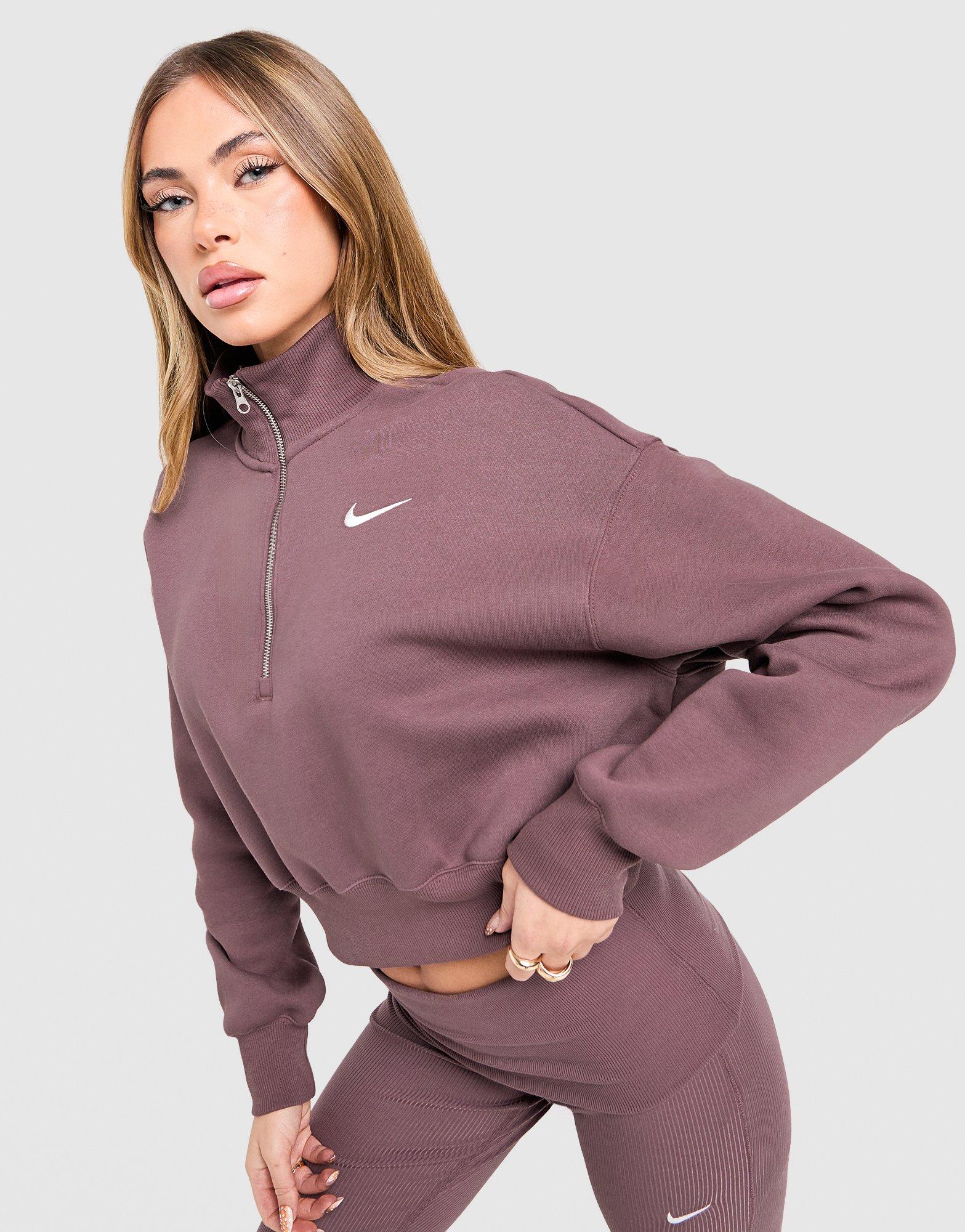 Nike Phoenix Fleece 1/4 Zip Crop Sweatshirt