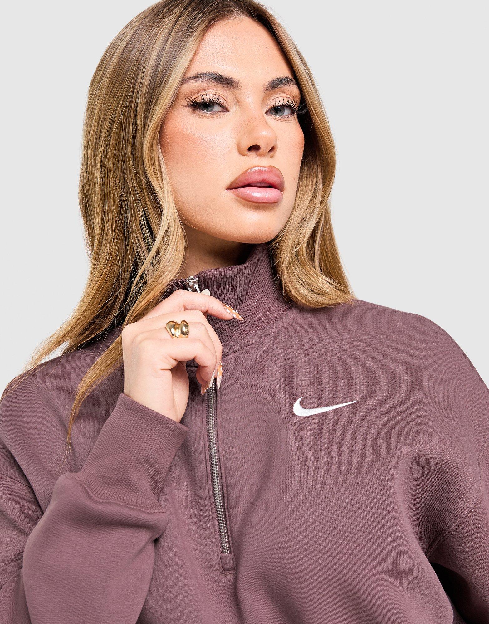 Nike Phoenix Fleece 1/4 Zip Crop Sweatshirt