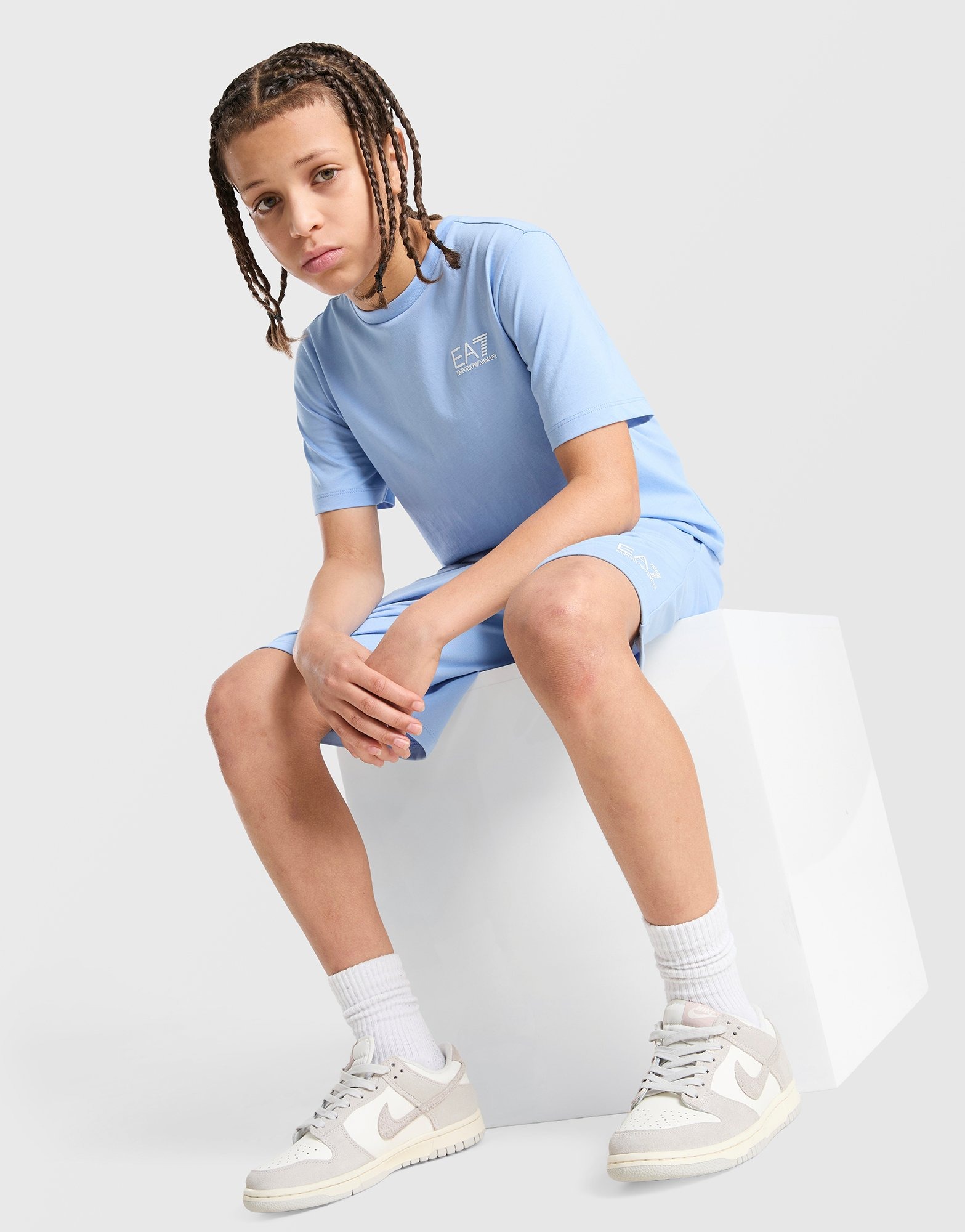 Blue EA7 Emporio Armani Core Logo T-Shirt Junior - JD Sports Global