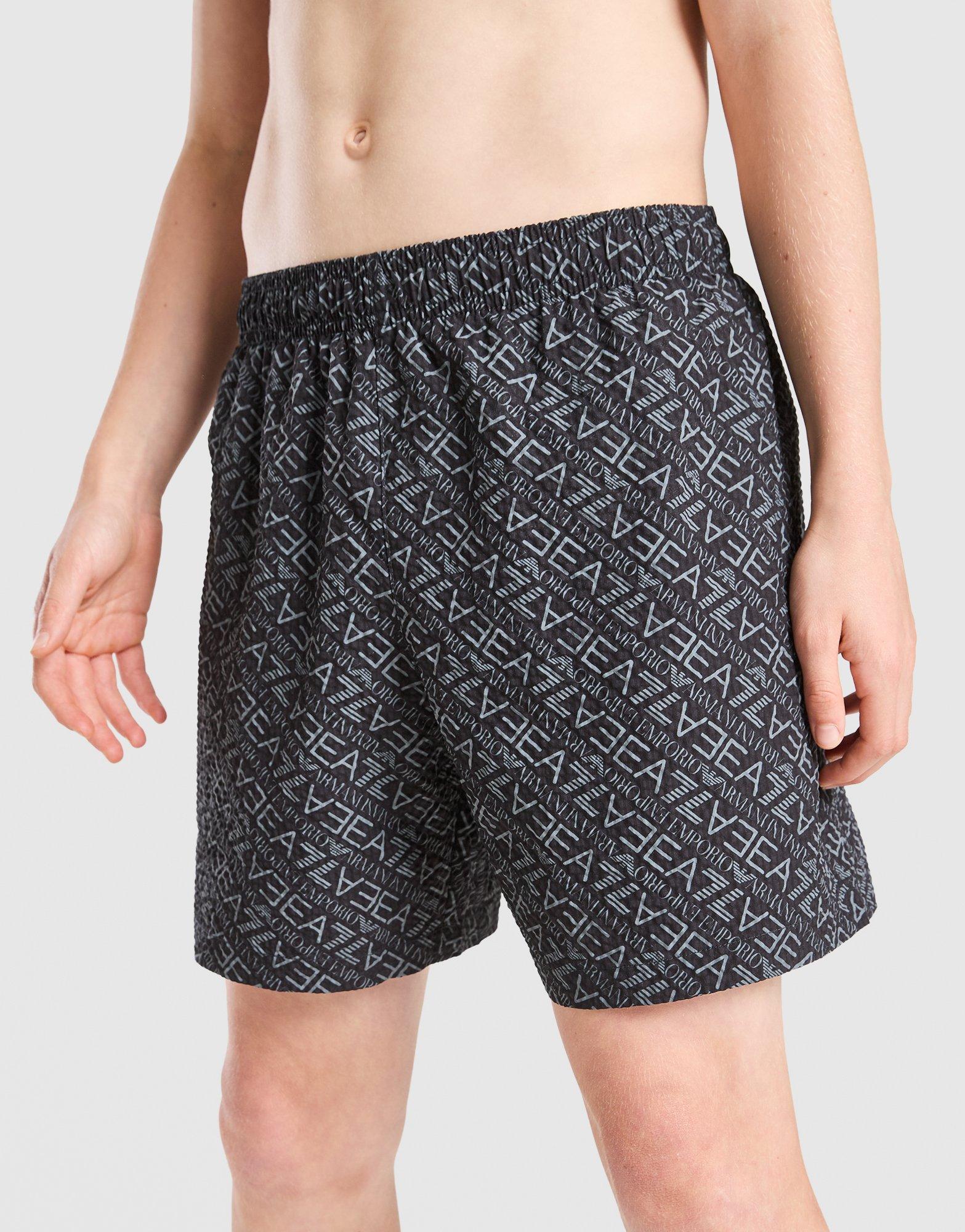 EA7 Emporio Armani Graphic Monogram Swim Shorts Junior