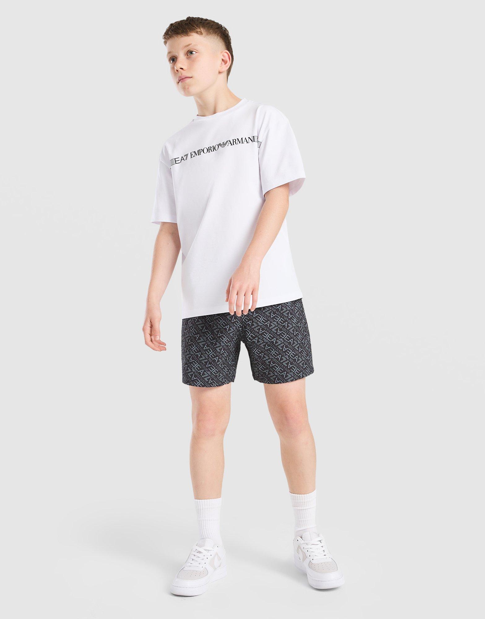 EA7 Emporio Armani Graphic Monogram Swim Shorts Junior