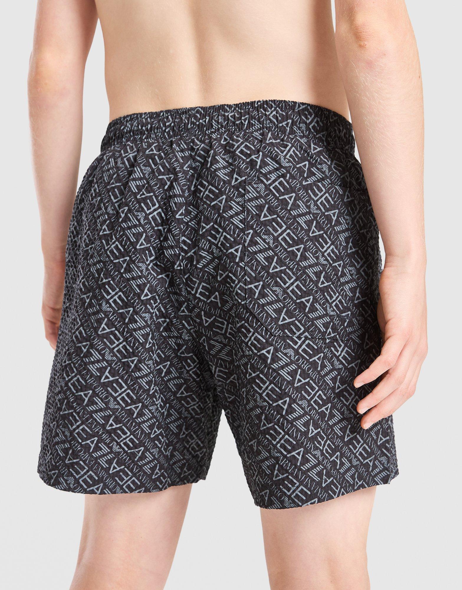 EA7 Emporio Armani Graphic Monogram Swim Shorts Junior