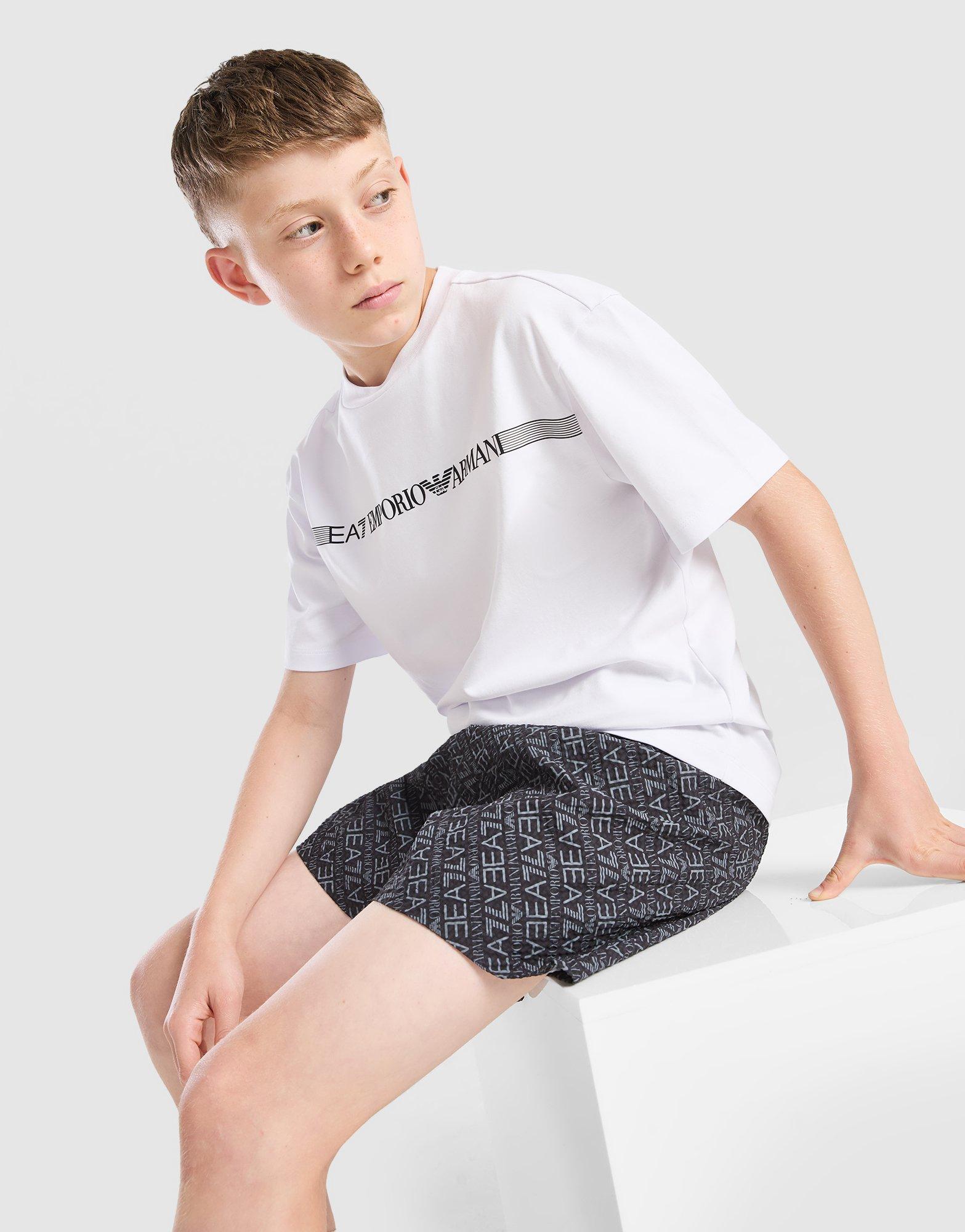 EA7 Emporio Armani Graphic Monogram Swim Shorts Junior