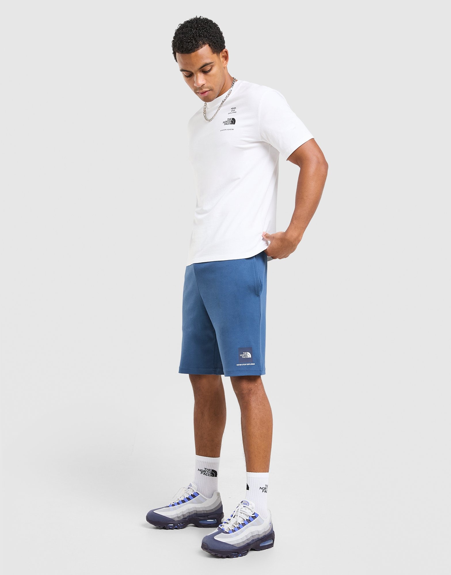 Blue The North Face Fine Box Logo Shorts | JD Sports UK