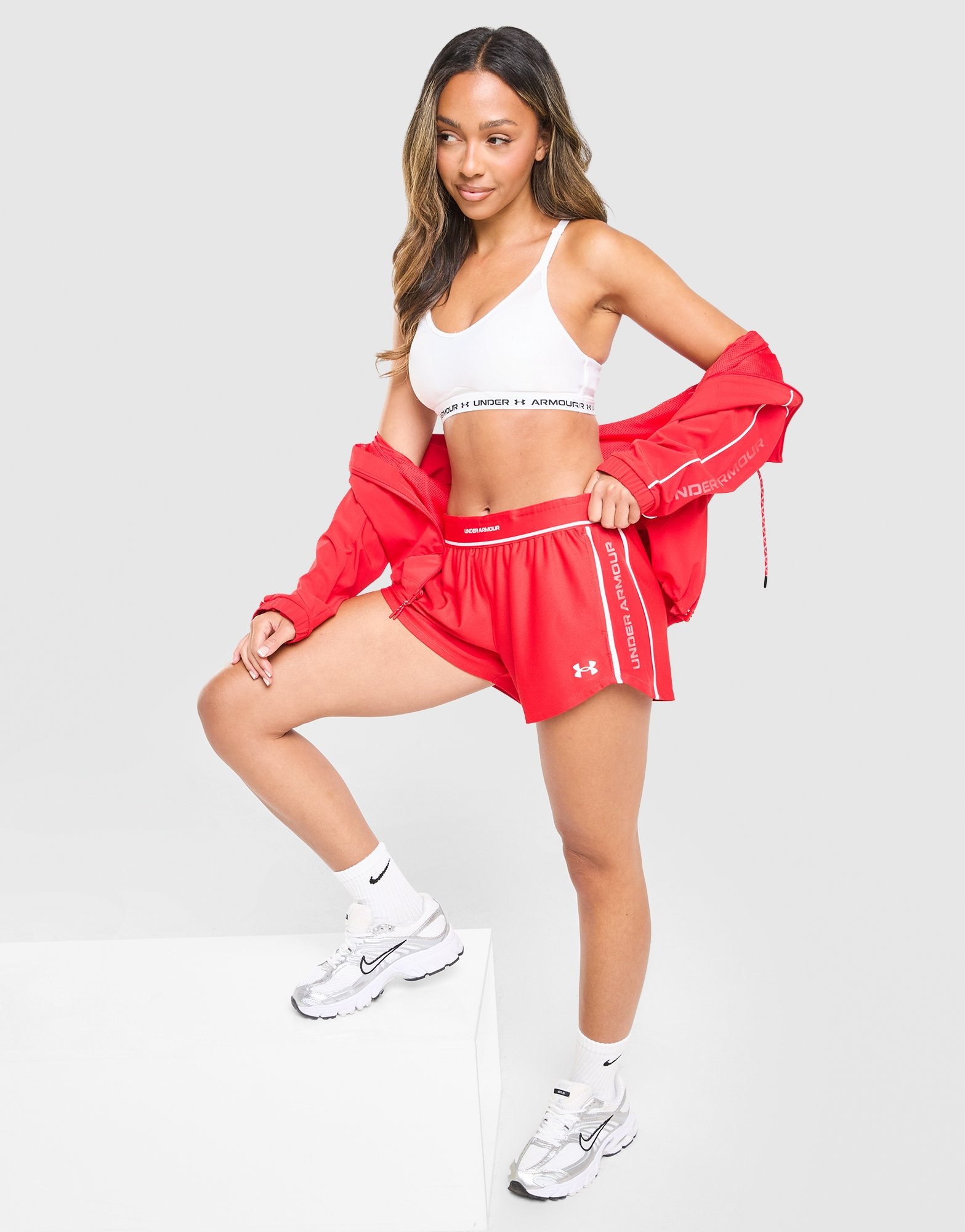 Red Under Armour Waistband Piping Woven Shorts - JD Sports Global
