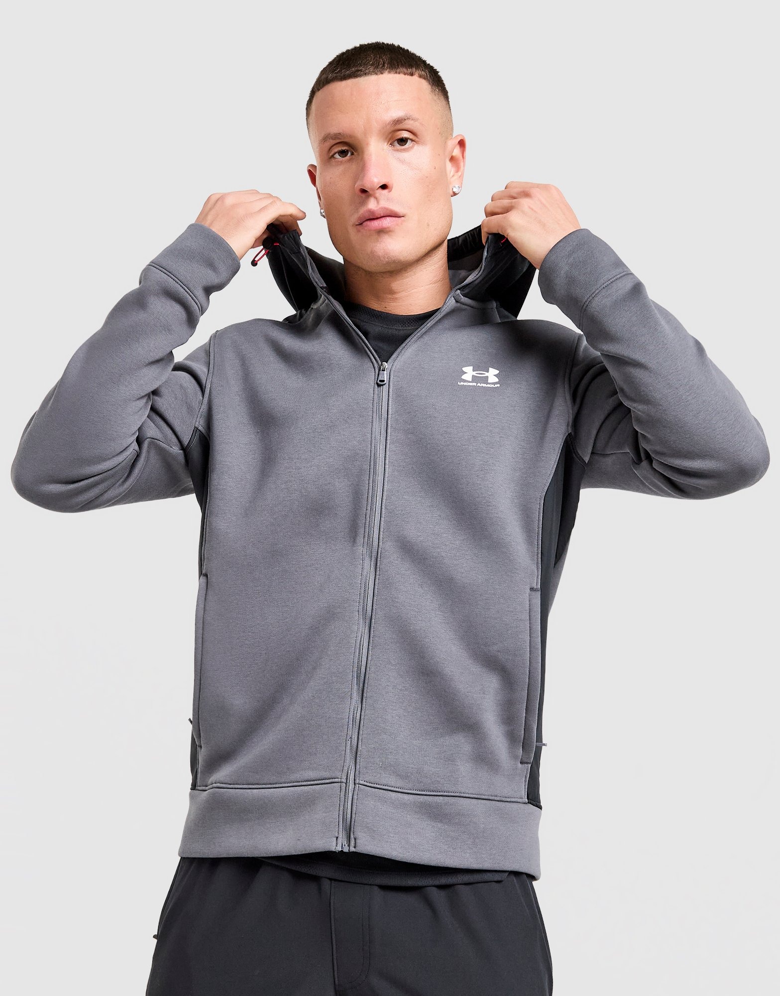 Under Armour フード付きジャケット グレー Grey Under Armour Utility Fleece Full Zip Hoodie - JD Sports Global