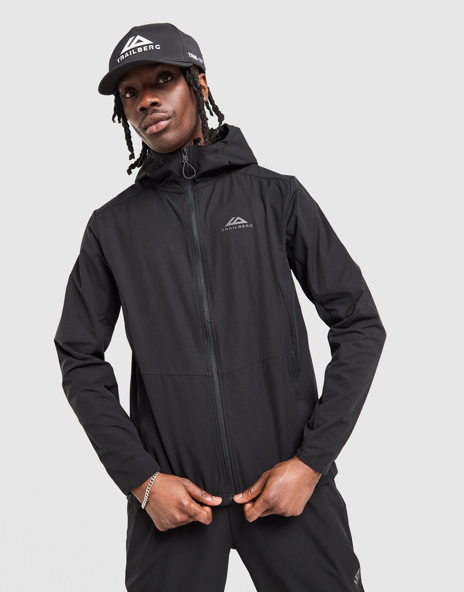 Black Trailberg Velocity Full Zip Hooded Jacket - JD Sports Global